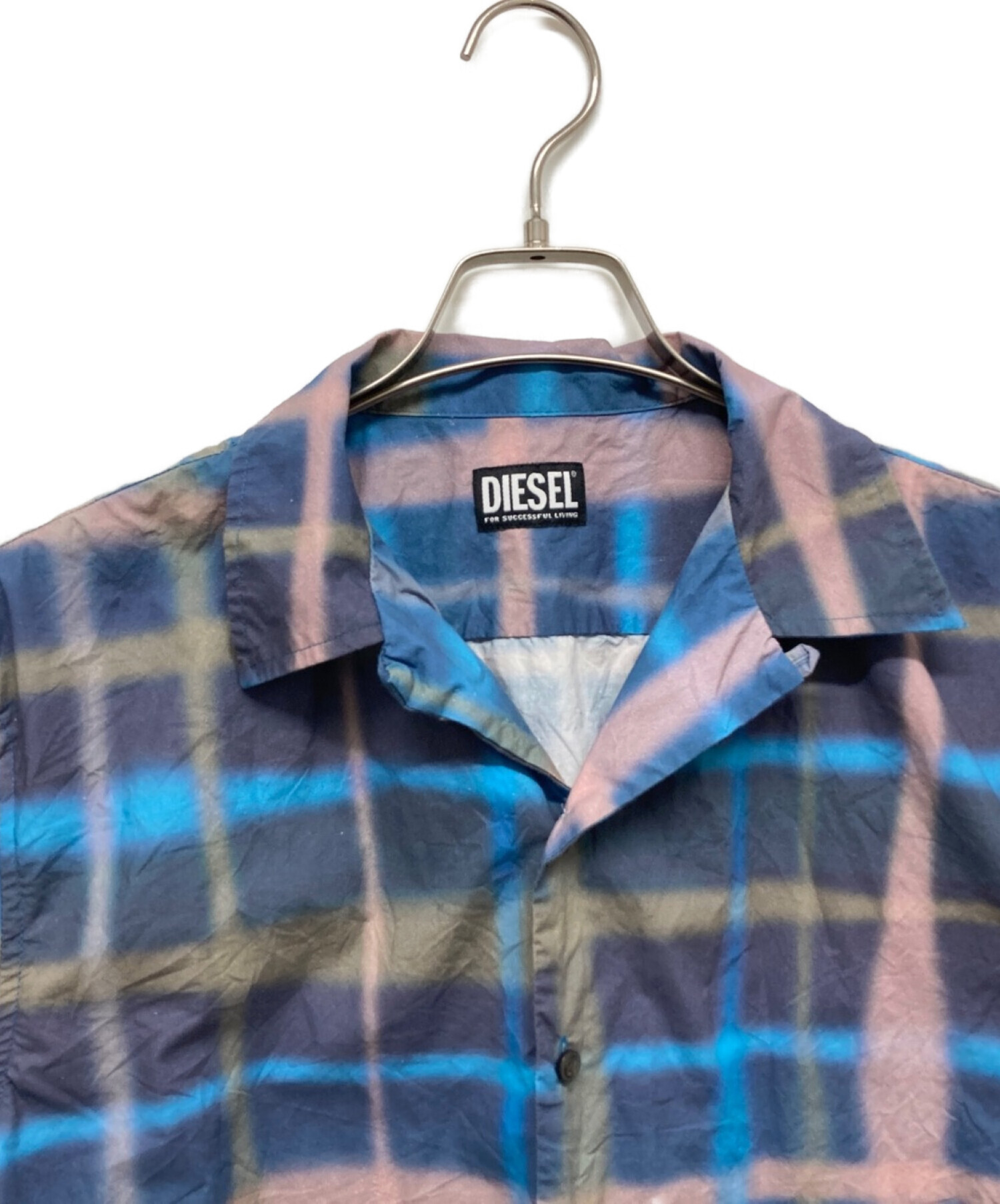 中古・古着通販】DIESEL (ディーゼル) オーバーチェックシャツ ブルー