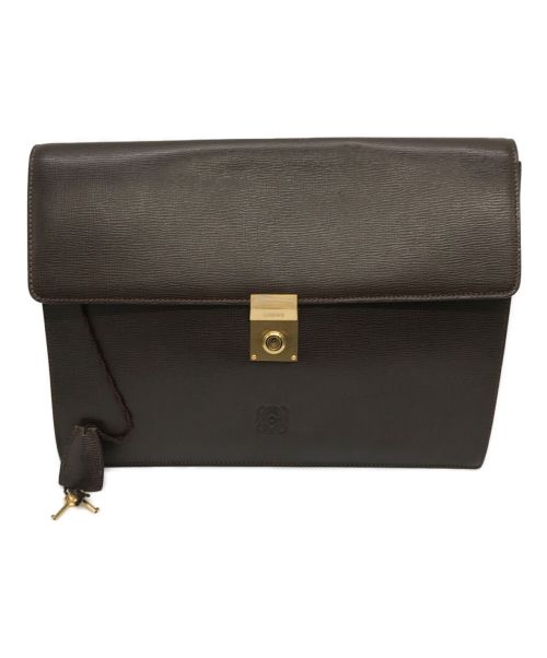 【中古・古着通販】LOEWE (ロエベ) クラッチバッグ ブラウン