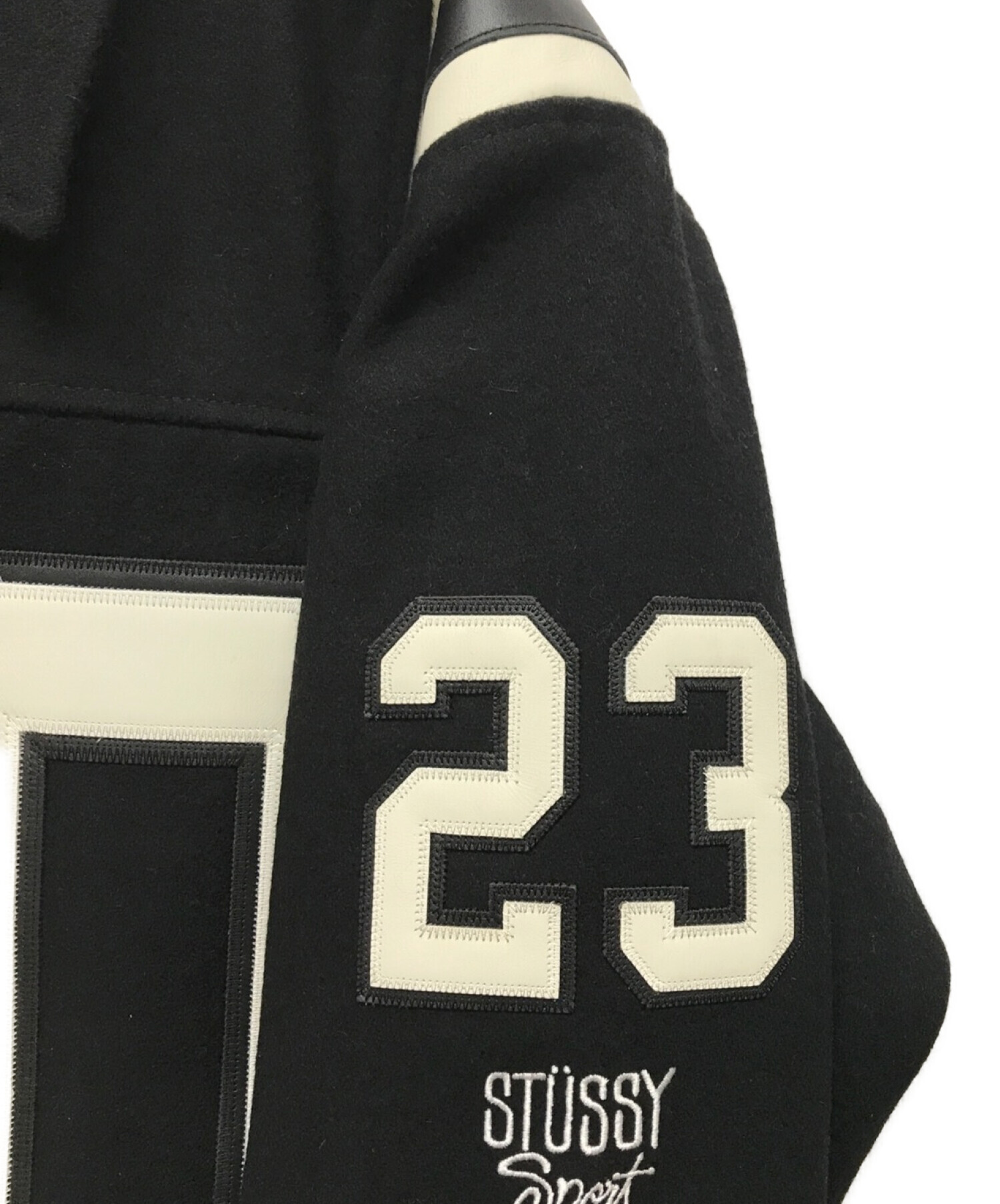 stussy (ステューシー) 80 WOOL VARSITY JACKET (80 ウール ヴァーサティ ジャケット) ブラック サイズ:L