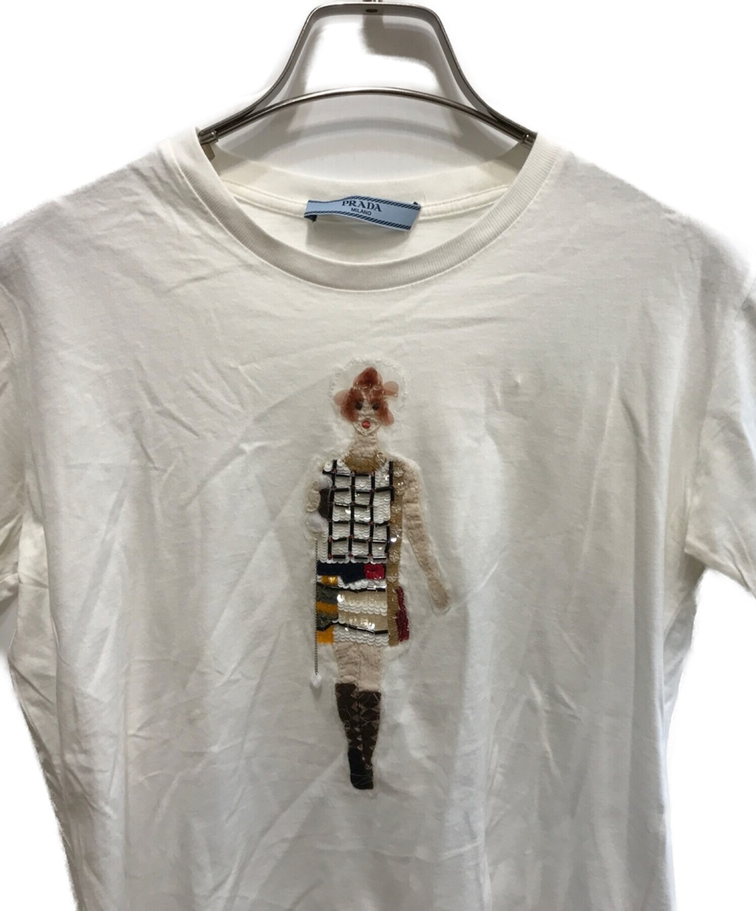 PRADA (プラダ) ビジューTシャツ ホワイト サイズ:M