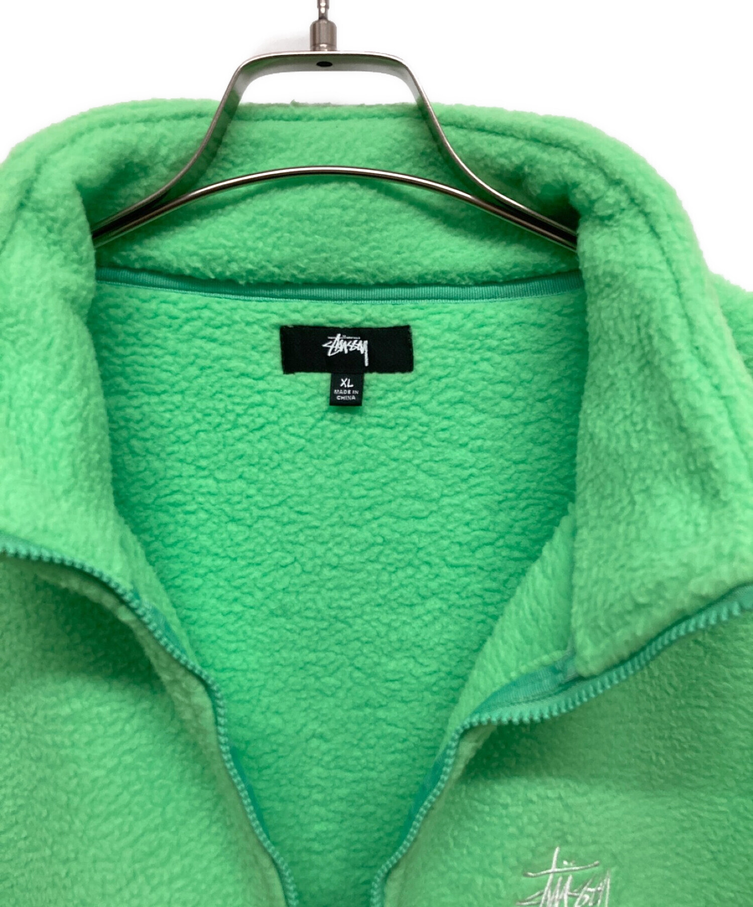 stussy (ステューシー) HALF ZIP MOCK NECK 黄緑 サイズ:XL