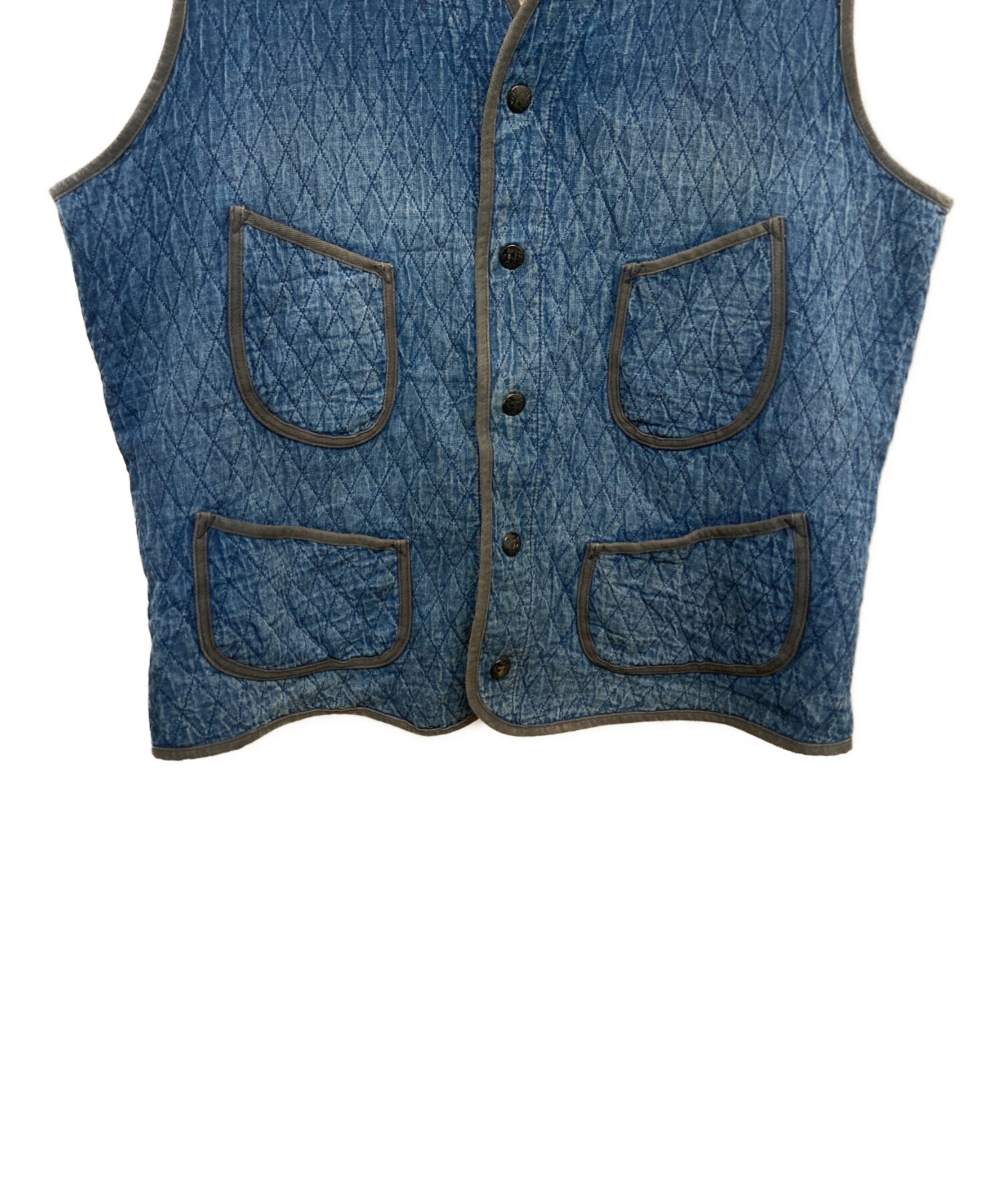 中古・古着通販】RRL (ダブルアールエル) INDIGO QUILTING VEST ブルー