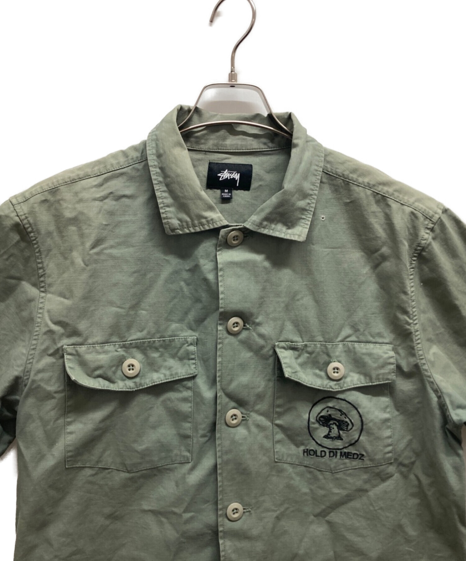 中古・古着通販】stussy (ステューシー) シャツ オリーブ サイズ:M