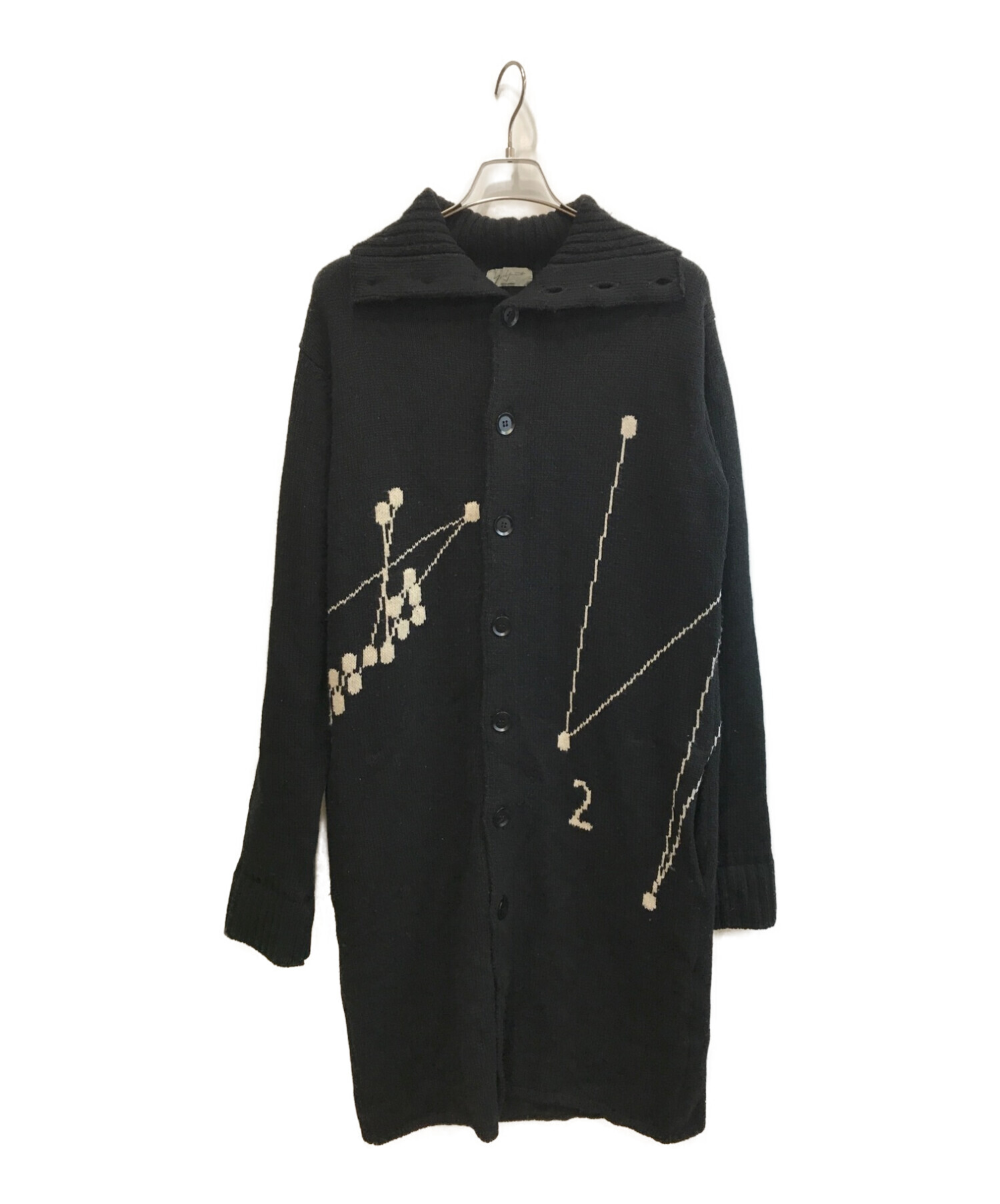 中古・古着通販】Yohji Yamamoto pour homme (ヨウジヤマモト プールオム) 音符ニットカーディガン ブラック  サイズ:M｜ブランド・古着通販 トレファク公式【TREFAC FASHION】スマホサイト