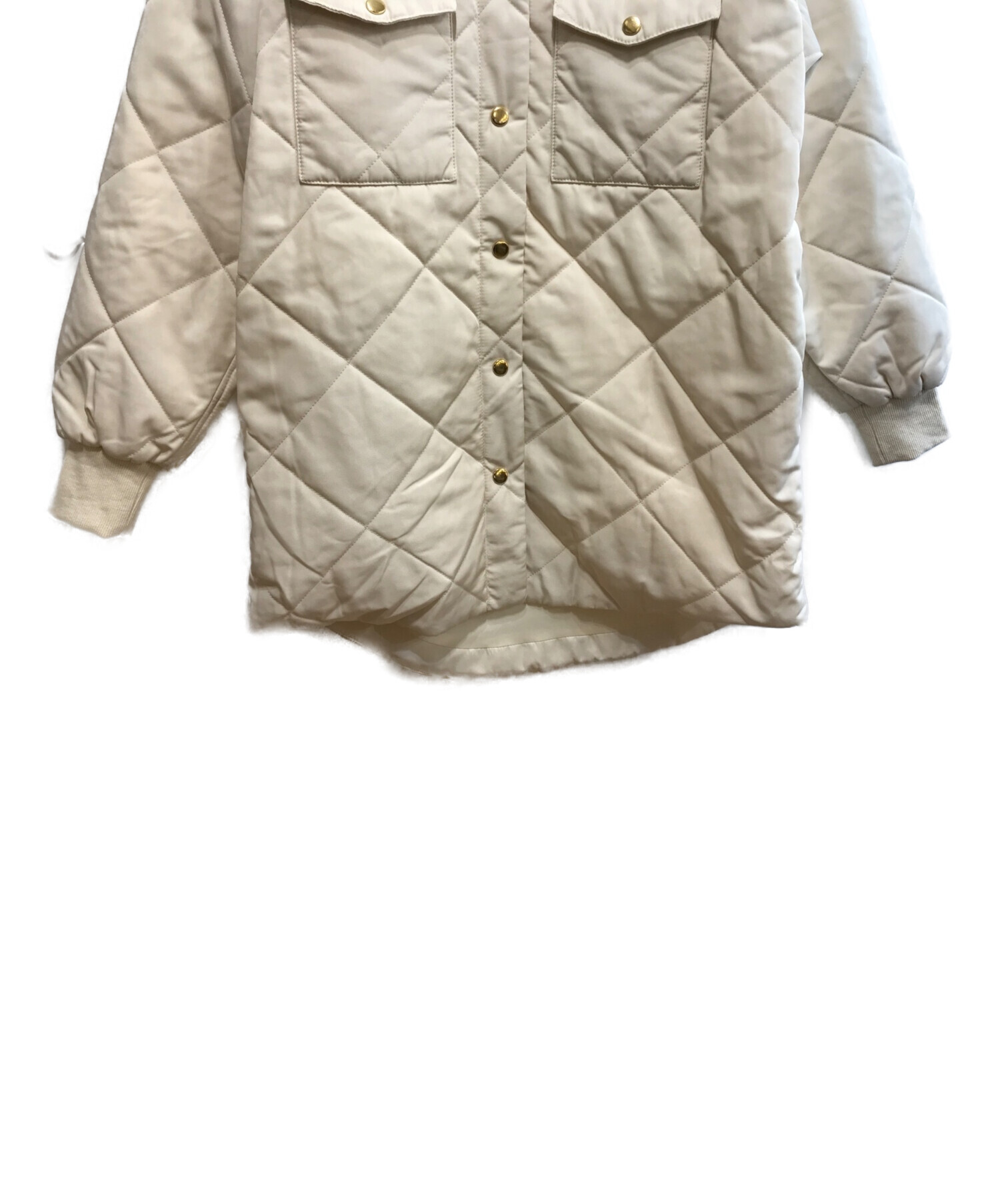 MICA&DEAL (マイカ＆ディール) キルティングノーカラージャケット ホワイト サイズ:FREE