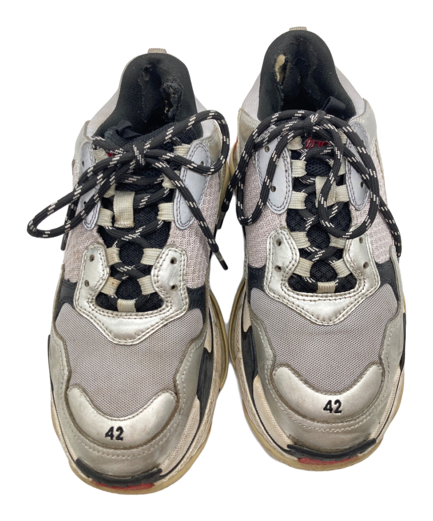 中古・古着通販】BALENCIAGA (バレンシアガ) TRIPLE S TRAINERS グレー サイズ:42｜ブランド・古着通販  トレファク公式【TREFAC FASHION】スマホサイト