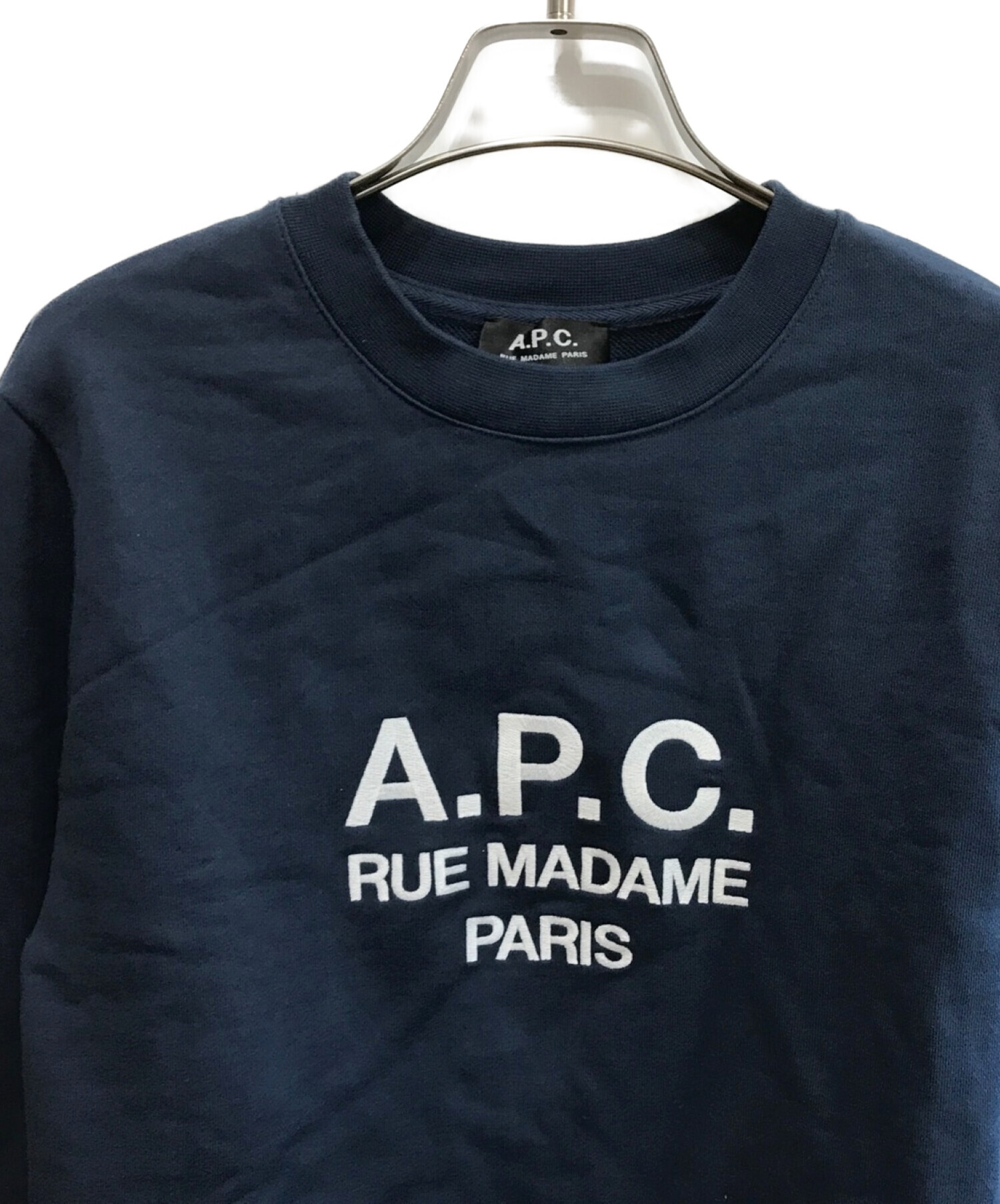 A.P.C. (アー・ペー・セー) ロゴ刺繍スウェット ネイビー サイズ:S