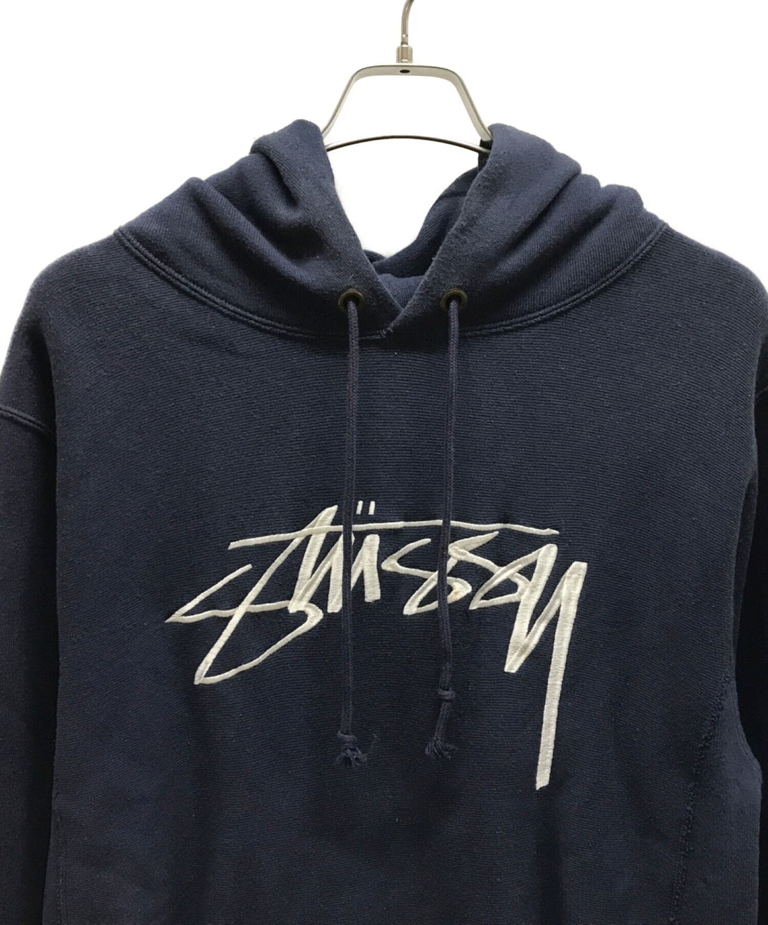 stussy (ステューシー) Champion (チャンピオン) プルオーバーパーカー ネイビー サイズ:L