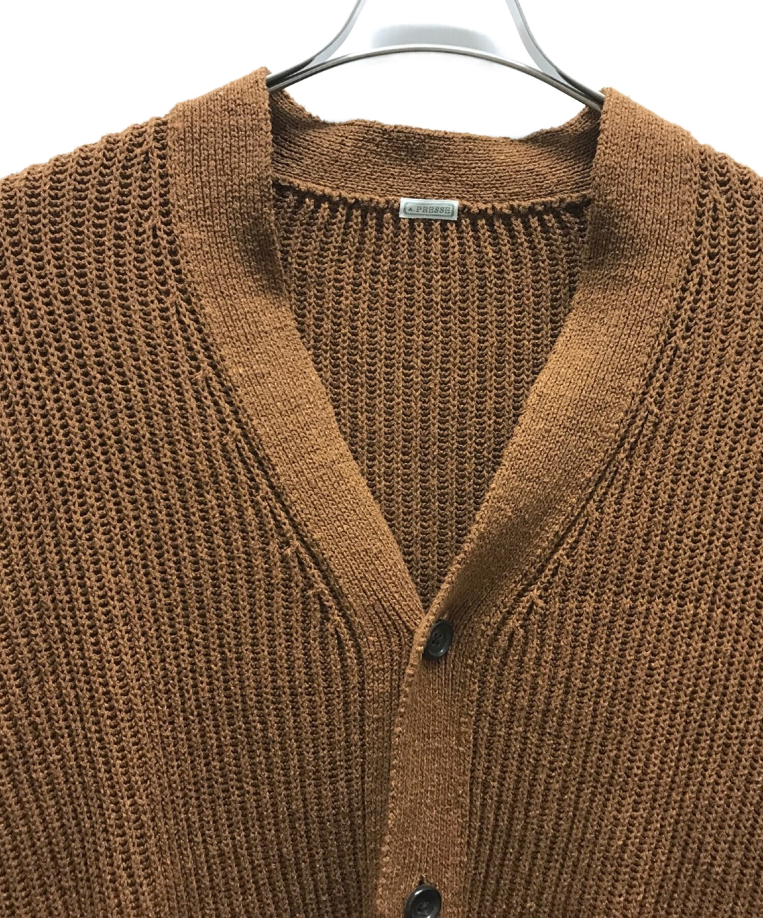 中古・古着通販】A.PRESSE (アプレッセ) Silk linen Cardigan ブラウン サイズ:2｜ブランド・古着通販  トレファク公式【TREFAC FASHION】スマホサイト