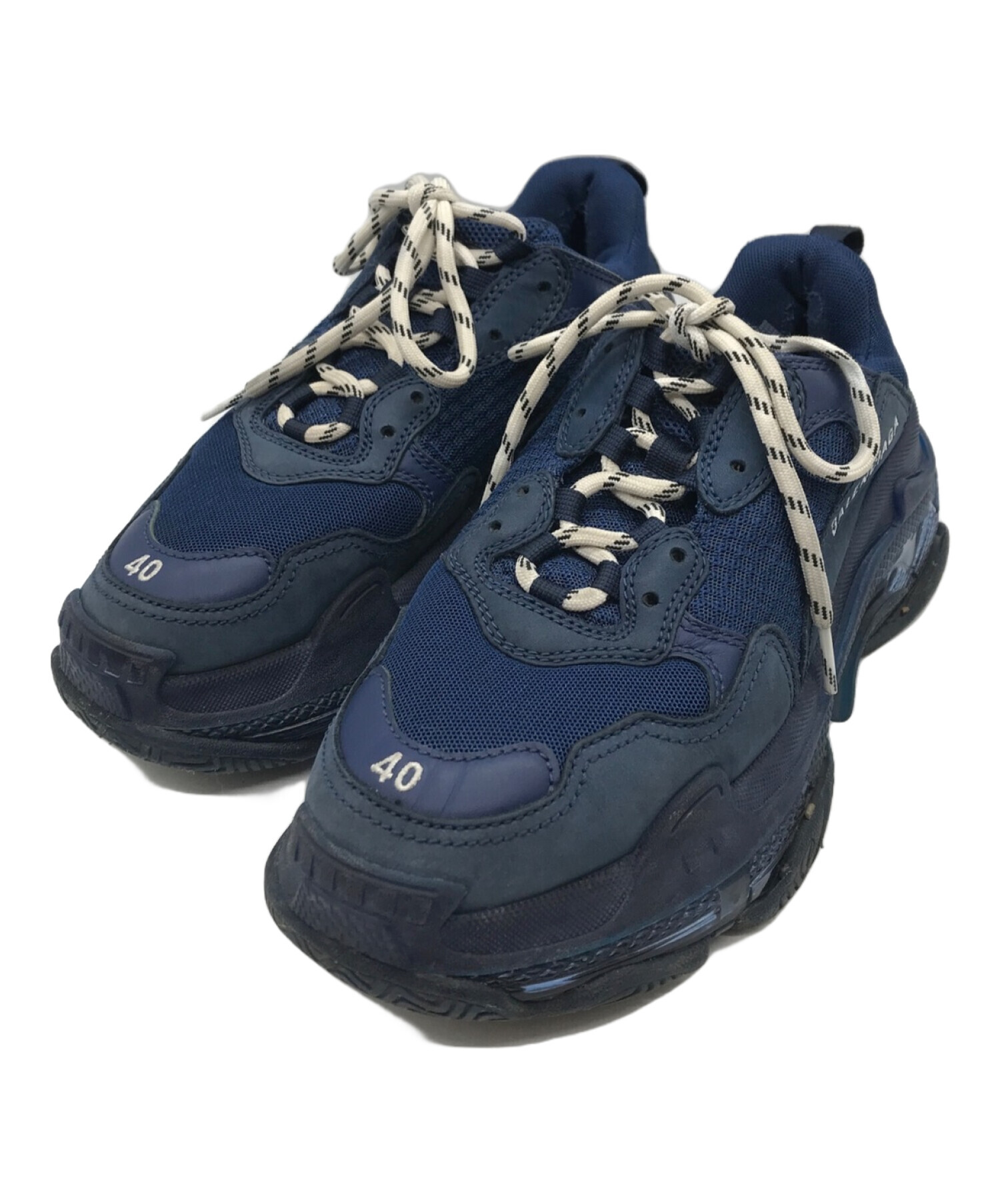 中古・古着通販】BALENCIAGA (バレンシアガ) TRIPLE S CLEAR SOLE ネイビー サイズ:26.5｜ブランド・古着通販  トレファク公式【TREFAC FASHION】スマホサイト