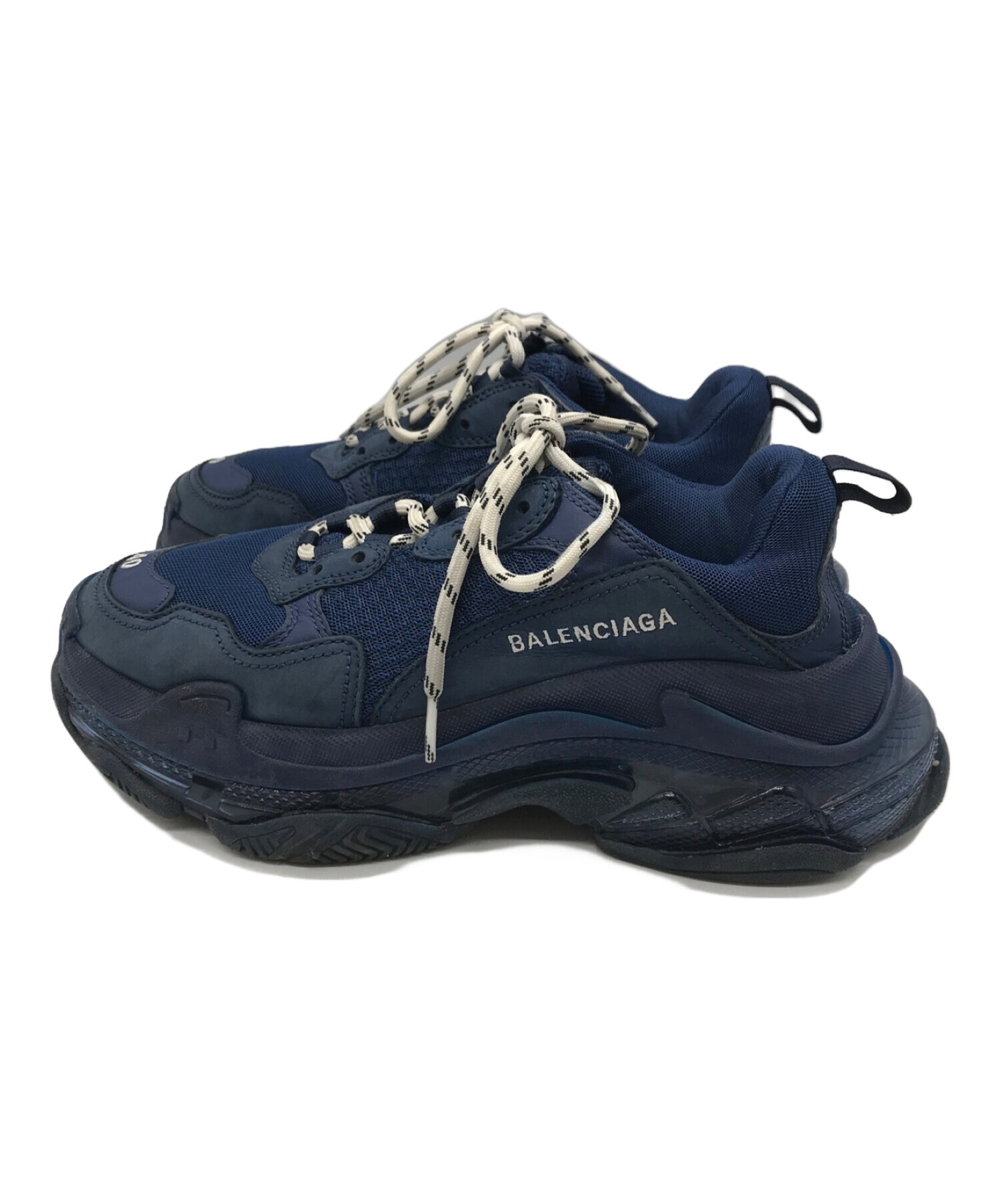 中古・古着通販】BALENCIAGA (バレンシアガ) TRIPLE S CLEAR SOLE ネイビー サイズ:26.5｜ブランド・古着通販  トレファク公式【TREFAC FASHION】スマホサイト