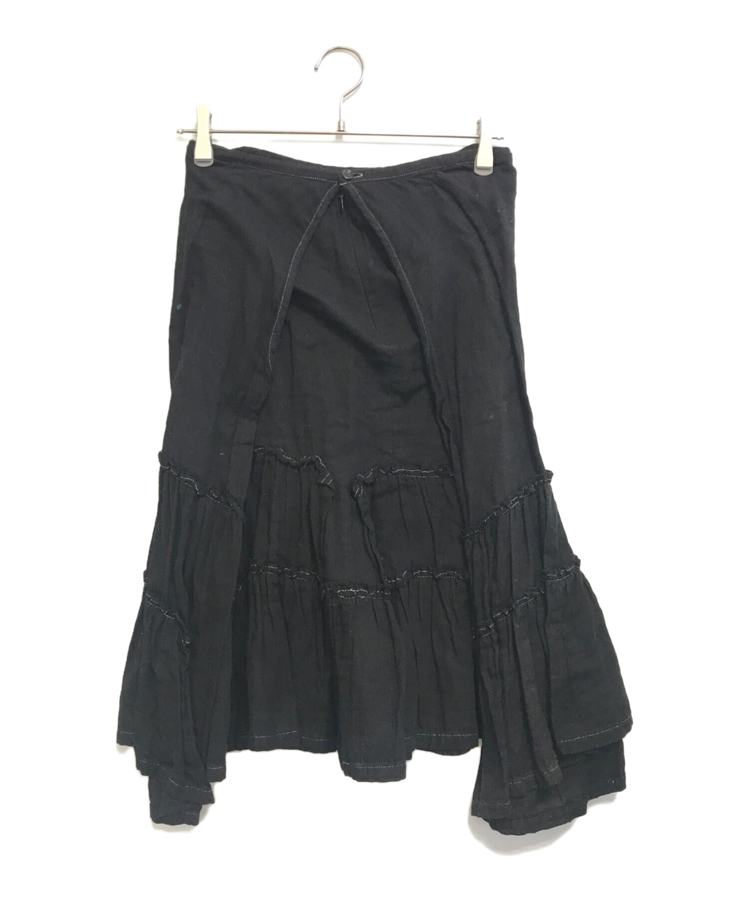 tricot COMME des GARCONS (トリココムデギャルソン) 綿麻フリルスカート ブラック サイズ:M