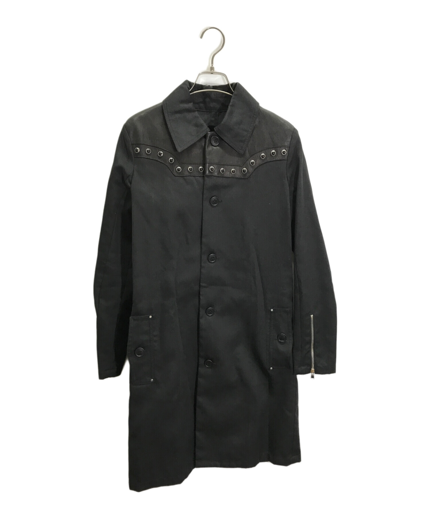 中古・古着通販】DIESEL BLACK GOLD (ディーゼル ブラック ゴールド) レザー切替コート ブラック サイズ:L｜ブランド・古着通販  トレファク公式【TREFAC FASHION】スマホサイト