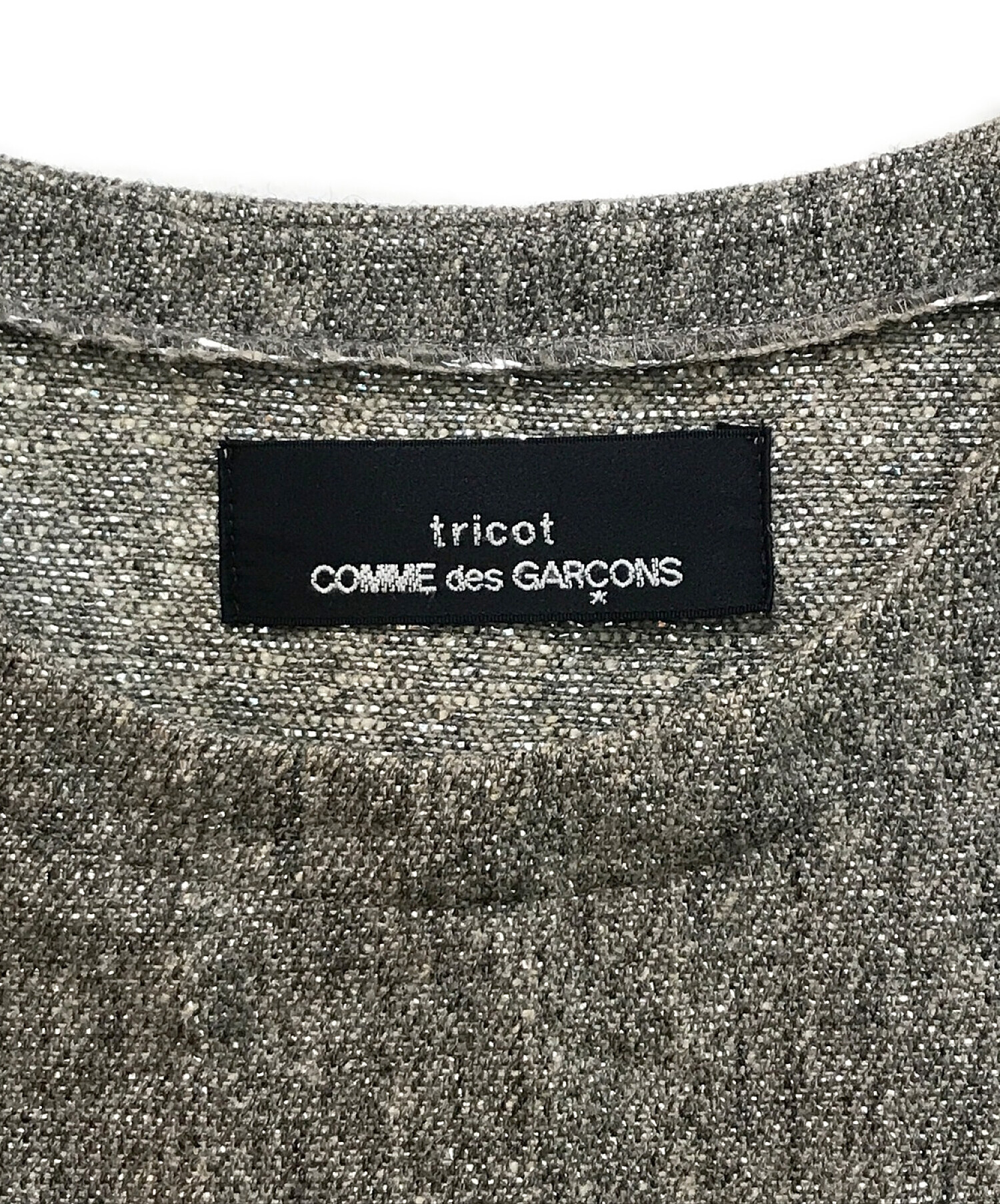 tricot COMME des GARCONS (トリココムデギャルソン) 切替ノースリーブワンピース グレー サイズ:-