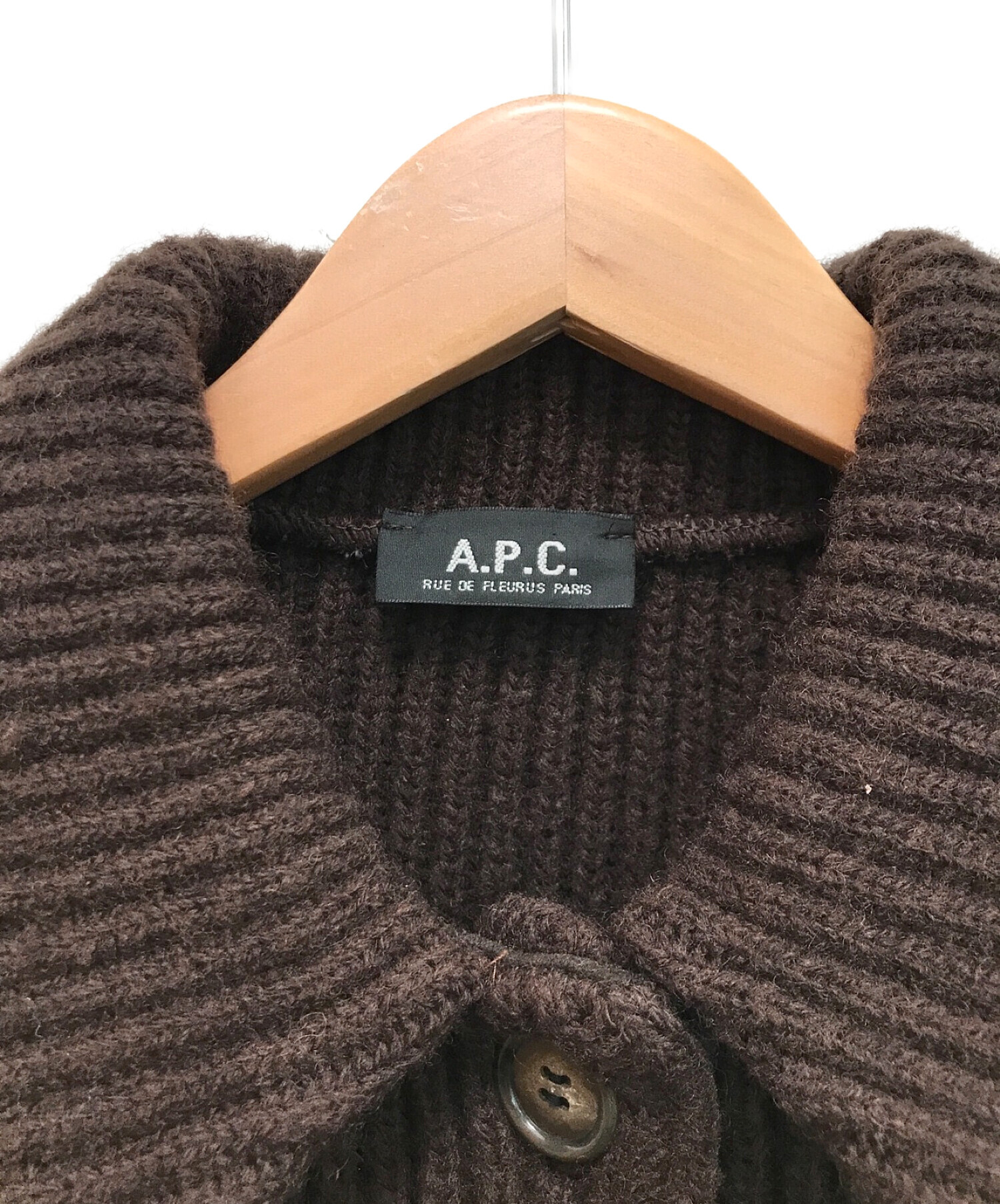 A.P.C. (アーペーセー) 90’sフランス製ヘビーニットジャケット ブラウン サイズ:無表記