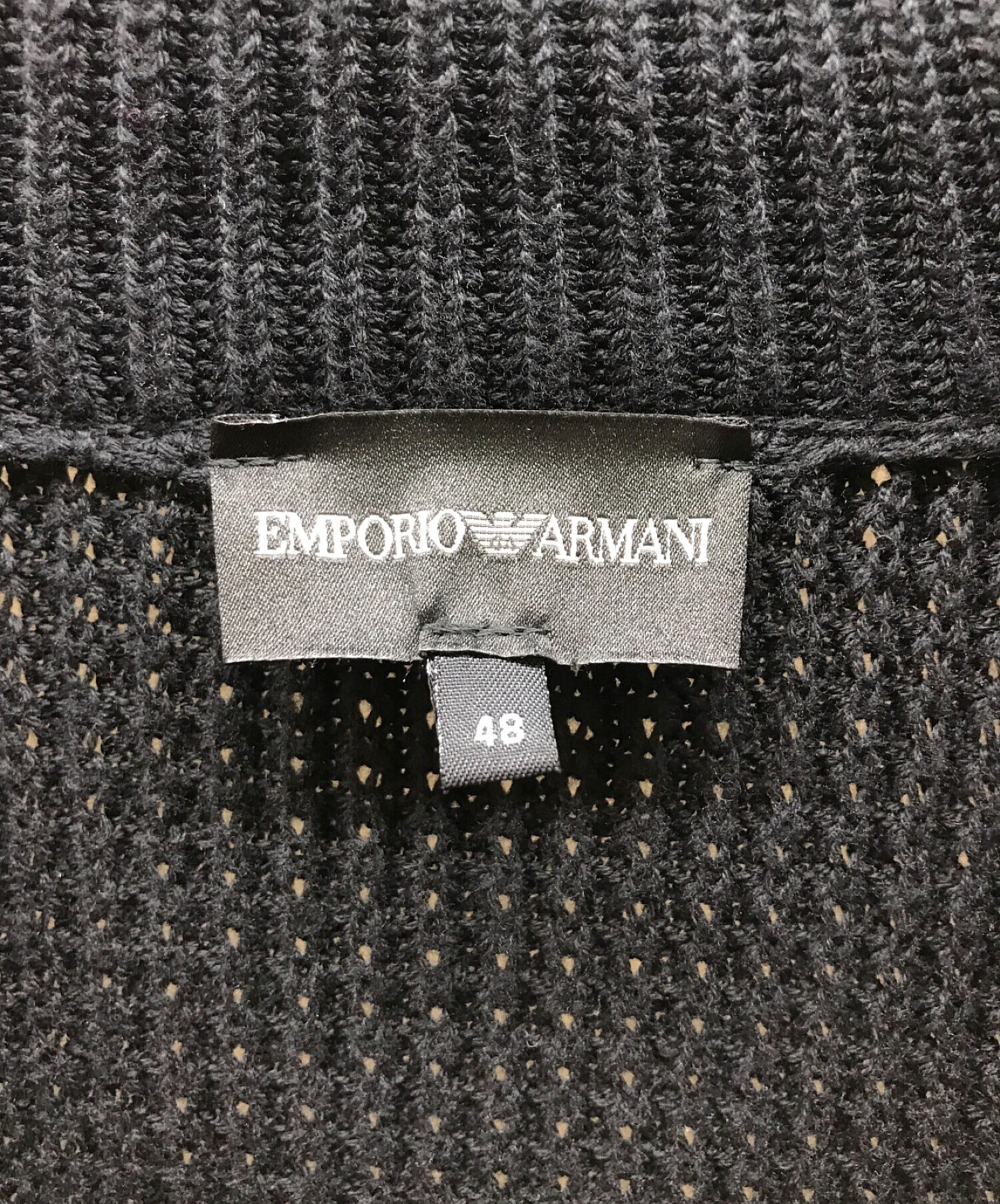 EMPORIO ARMANI (エンポリオアルマーニ) ショールカラーカーディガン ブラック サイズ:48