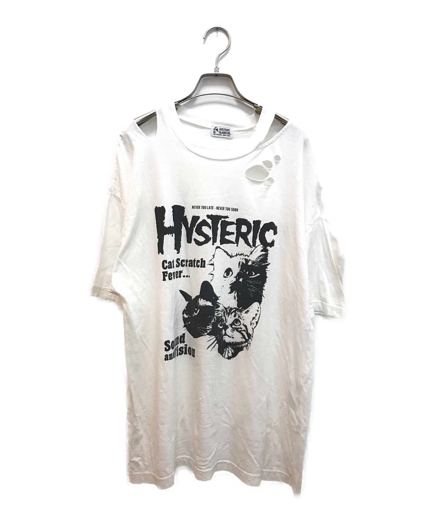 Hysteric Glamour (ヒステリックグラマー) CAT SCRATCHTシャツ ホワイト サイズ:Free