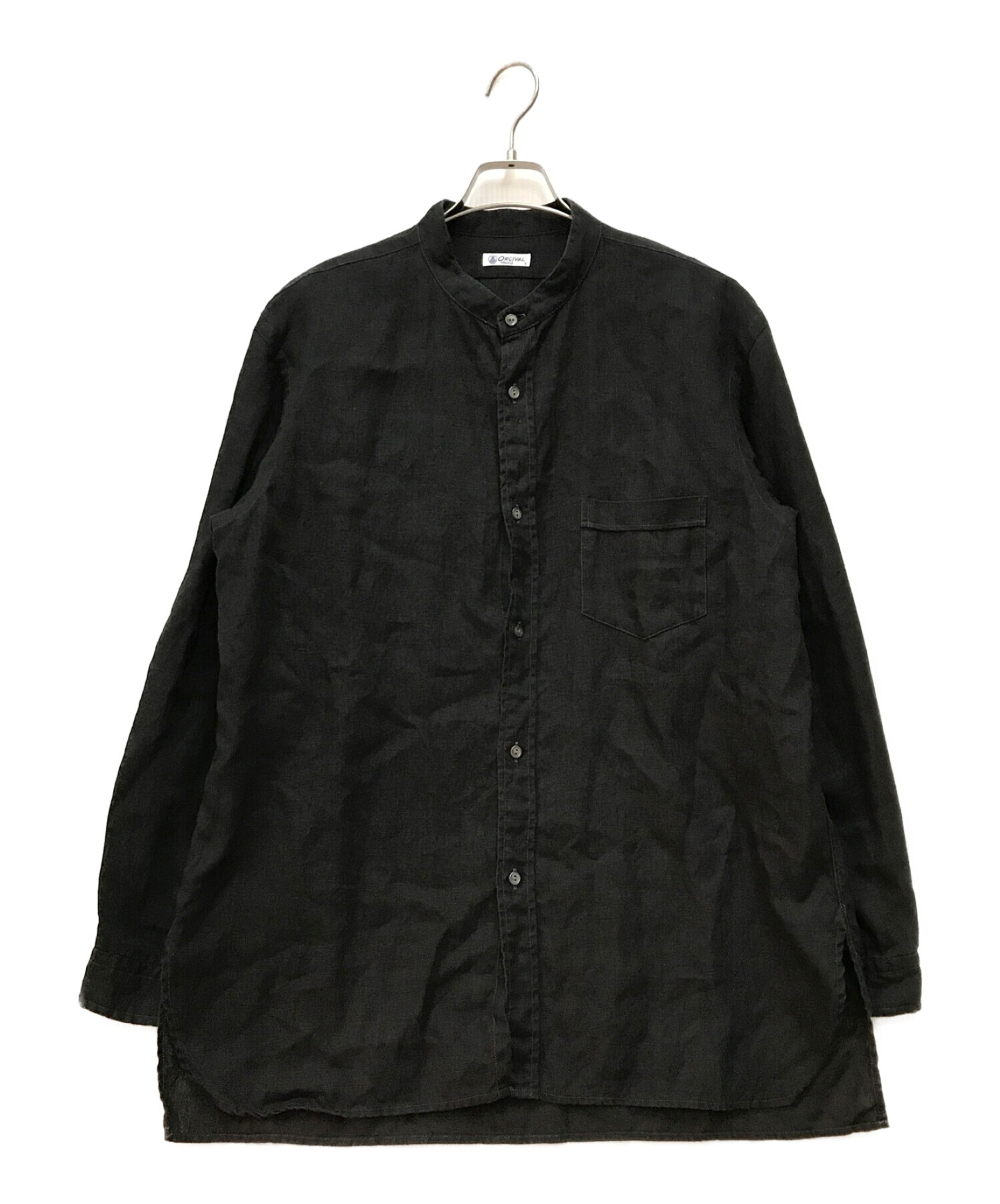 ORCIVAL (オーシバル/オーチバル) バンドリネンカラーシャツ ブラック サイズ:5