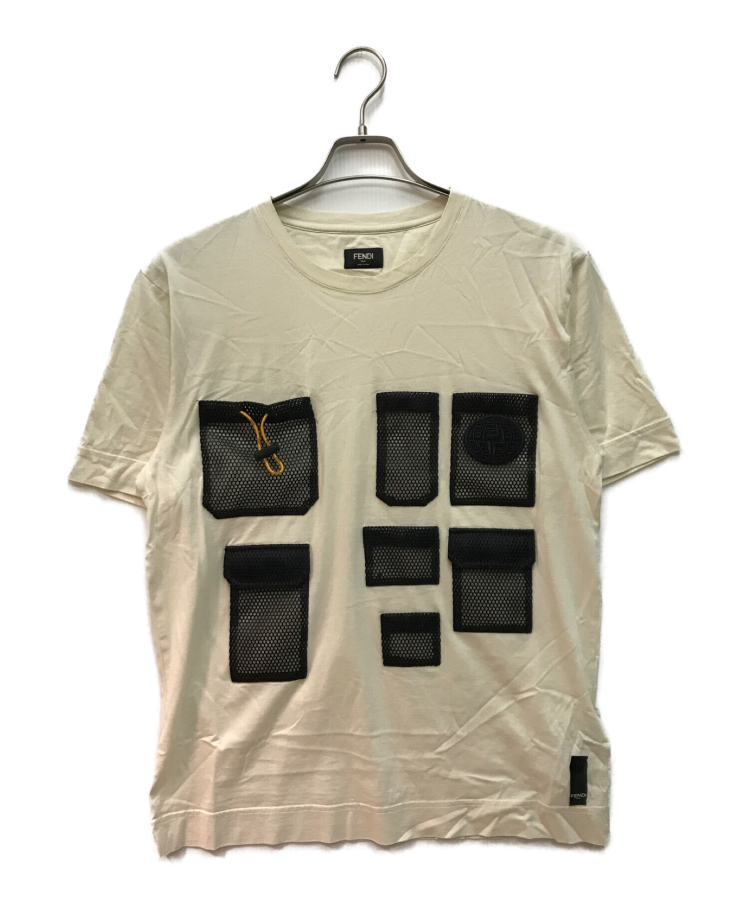 FENDI (フェンディ) マルチメッシュポケットTシャツ ホワイト サイズ:S
