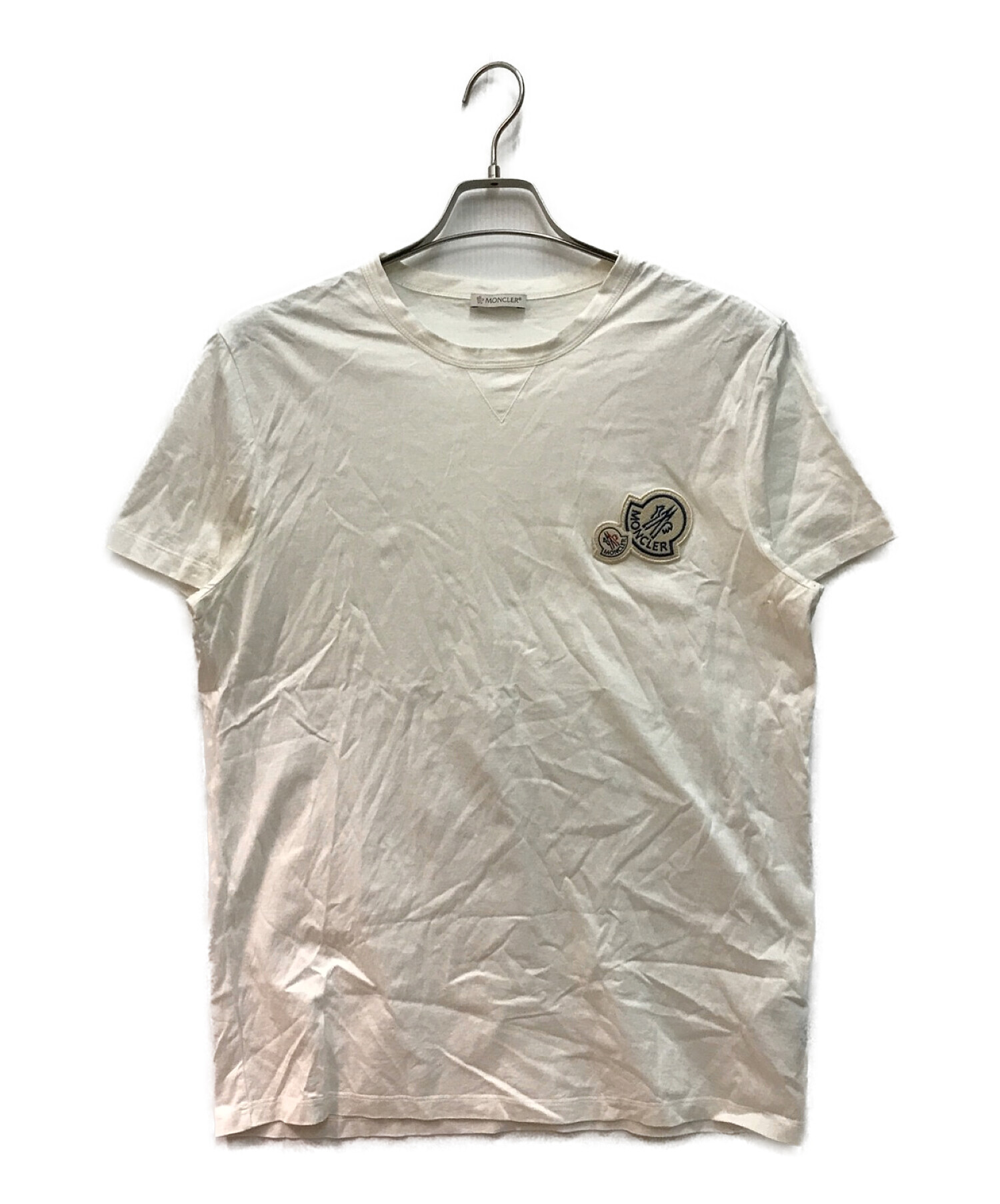 MONCLER (モンクレール) ダブルロゴワッペンTシャツ ホワイト サイズ:L