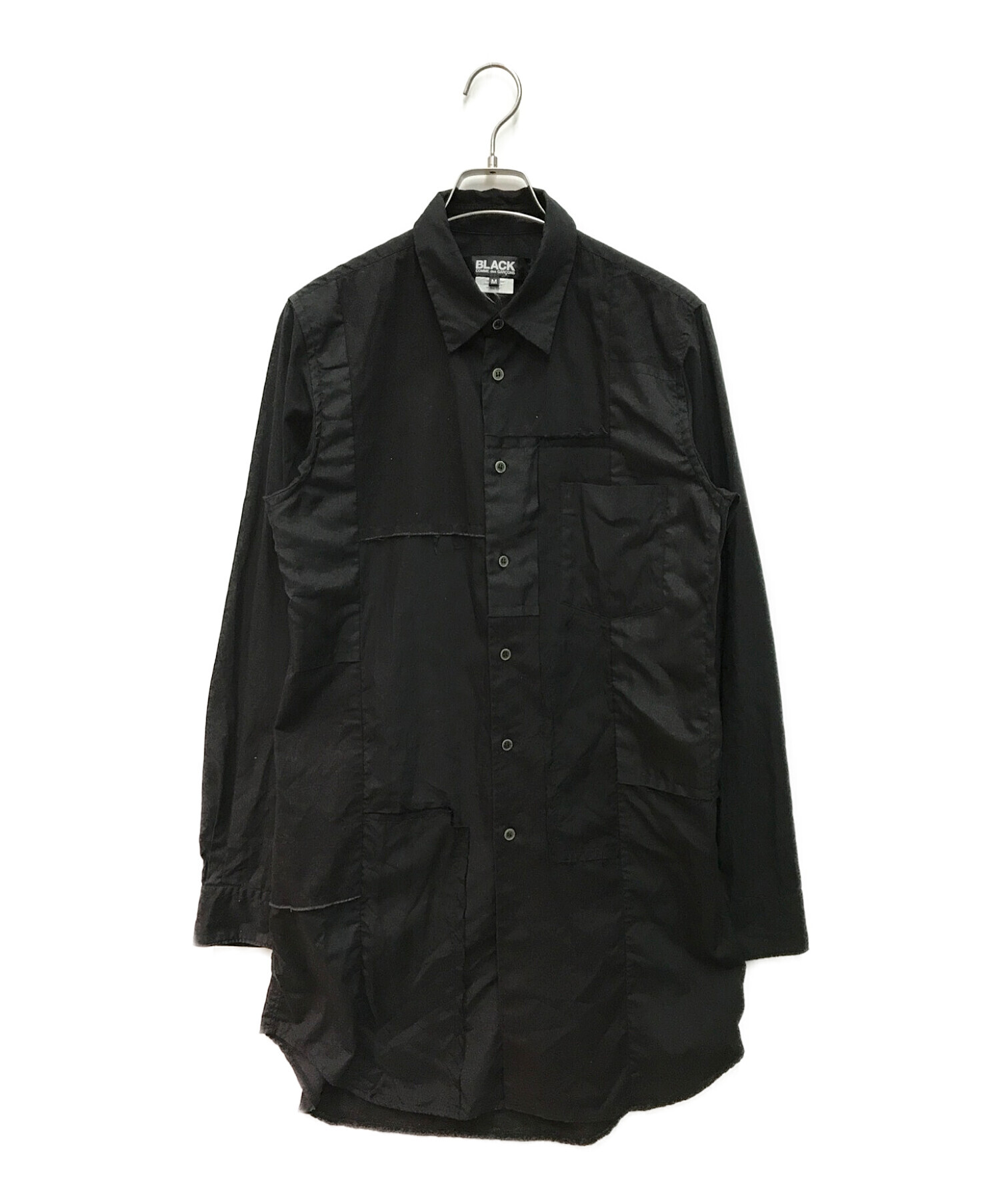 BLACK COMME des GARCONS (コムデギャルソン) 再構築ロングシャツ ブラック サイズ:M
