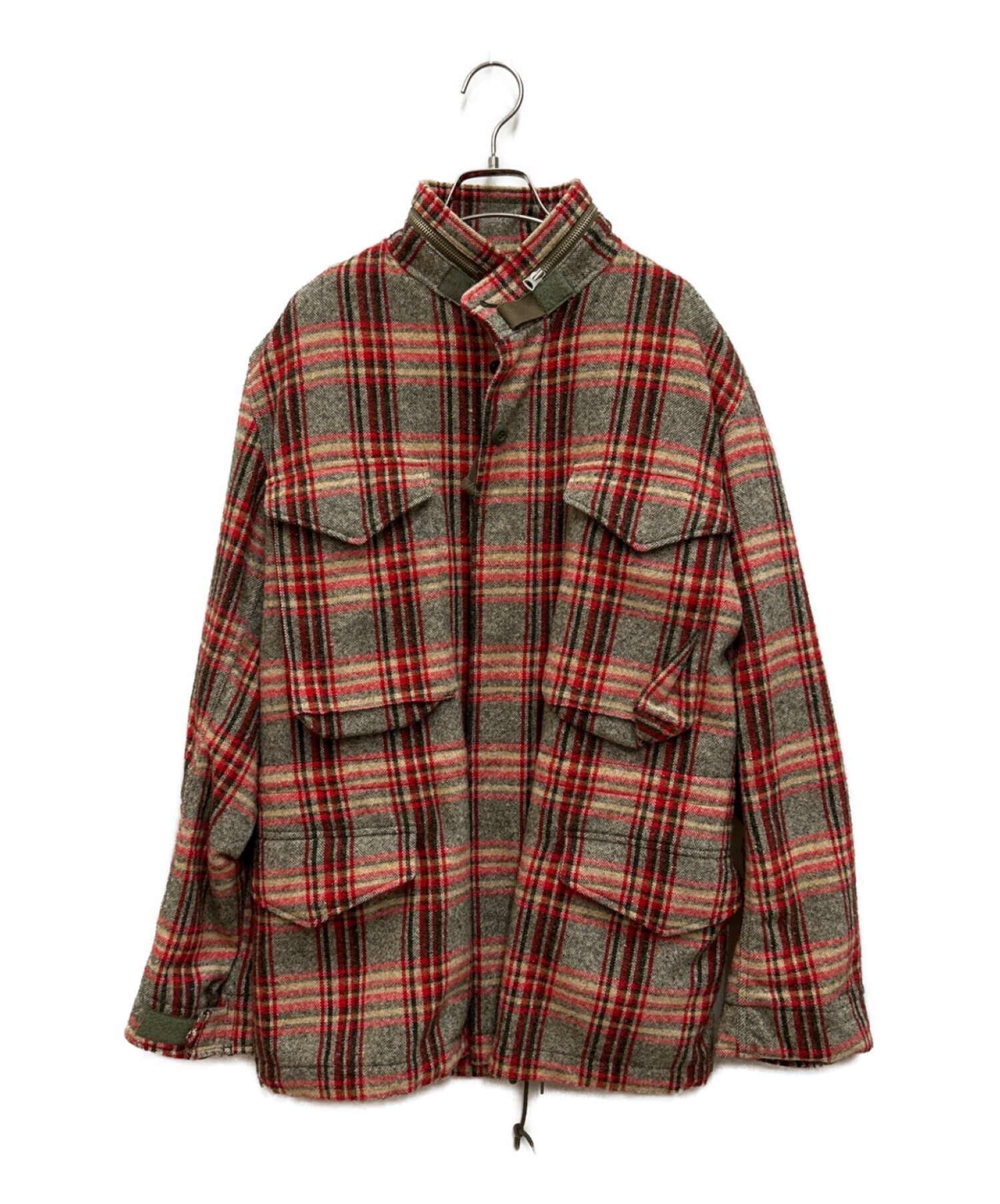 COMME des GARCONS JUNYA WATANABE MAN (コムデギャルソンジュンヤワタナベマン) チェックミリタリージャケット  レッド サイズ:S