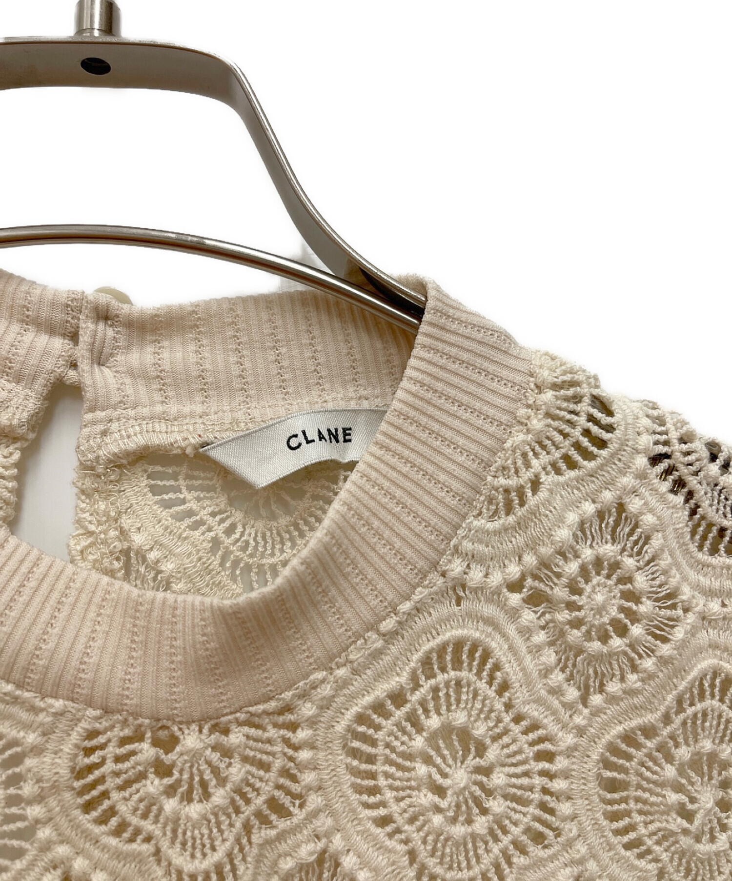 CLANE (クラネ) COMPACT VINTAGE LACE TOPS アイボリー サイズ:1