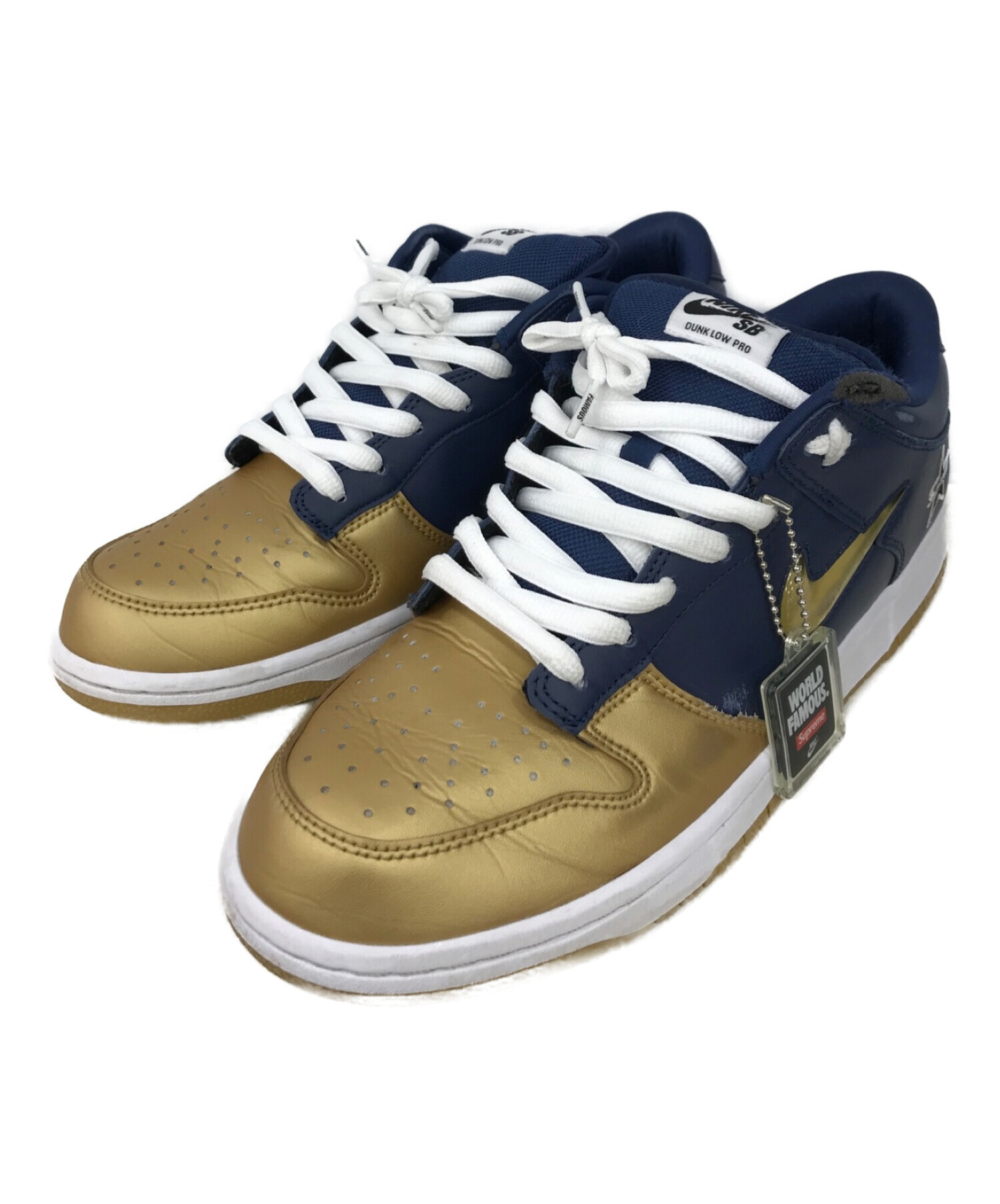 SUPREME×NIKE (シュプリーム×ナイキ) SB DUNK LOW OG QS Supreme ネイビー×ゴールド サイズ:29cm