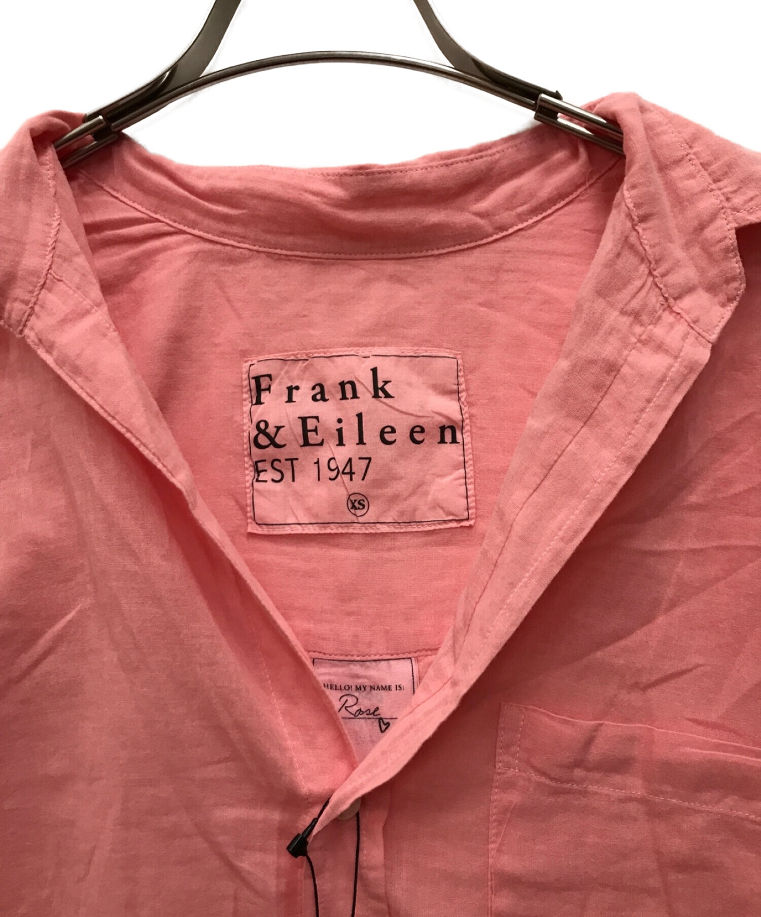 Frank&Eileen (フランクアンドアイリーン) ボイル コットン スキッパーシャツ ピンク サイズ:XS 未使用品