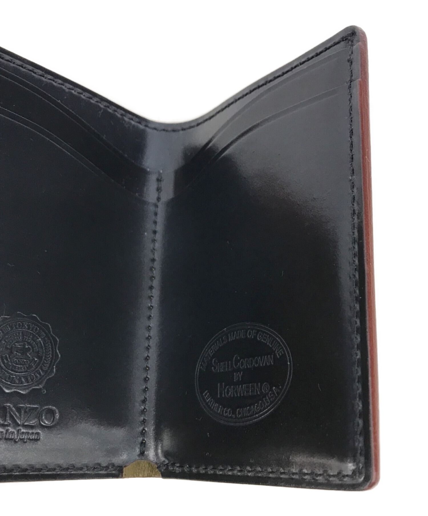GANZO (ガンゾ) シェルコードバン三つ折り財布 ブラック