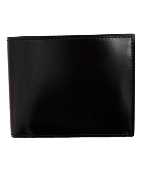 【新品】GANZO FICO コードバン 二つ折り財布 黒 × ナチュラル |