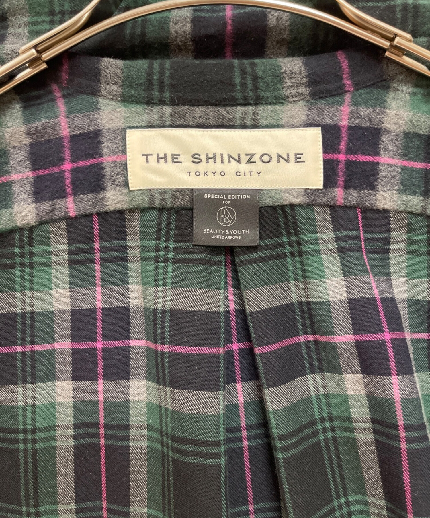THE SHINZONE (ザ シンゾーン) チェックシャツ　ネルシャツ グリーン サイズ:S