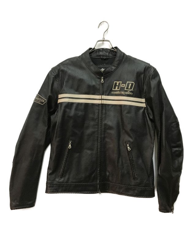 中古・古着通販】HARLEY-DAVIDSON (ハーレーダビッドソン) パンチングレザージャケット ブラック サイズ:L｜ブランド・古着通販  トレファク公式【TREFAC FASHION】スマホサイト