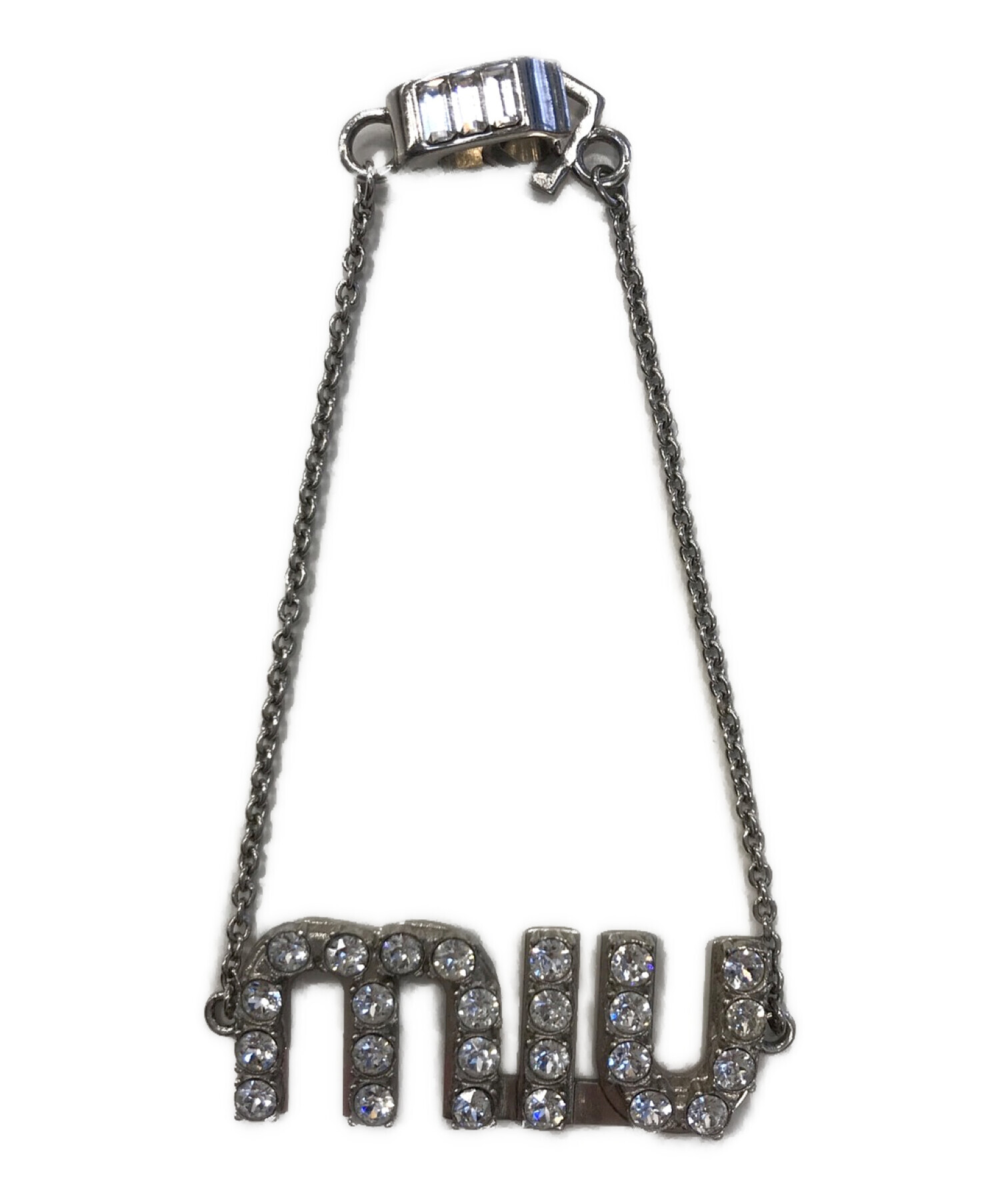 MIU MIU (ミュウミュウ) クリスタルロゴブレスレット サイズ:M