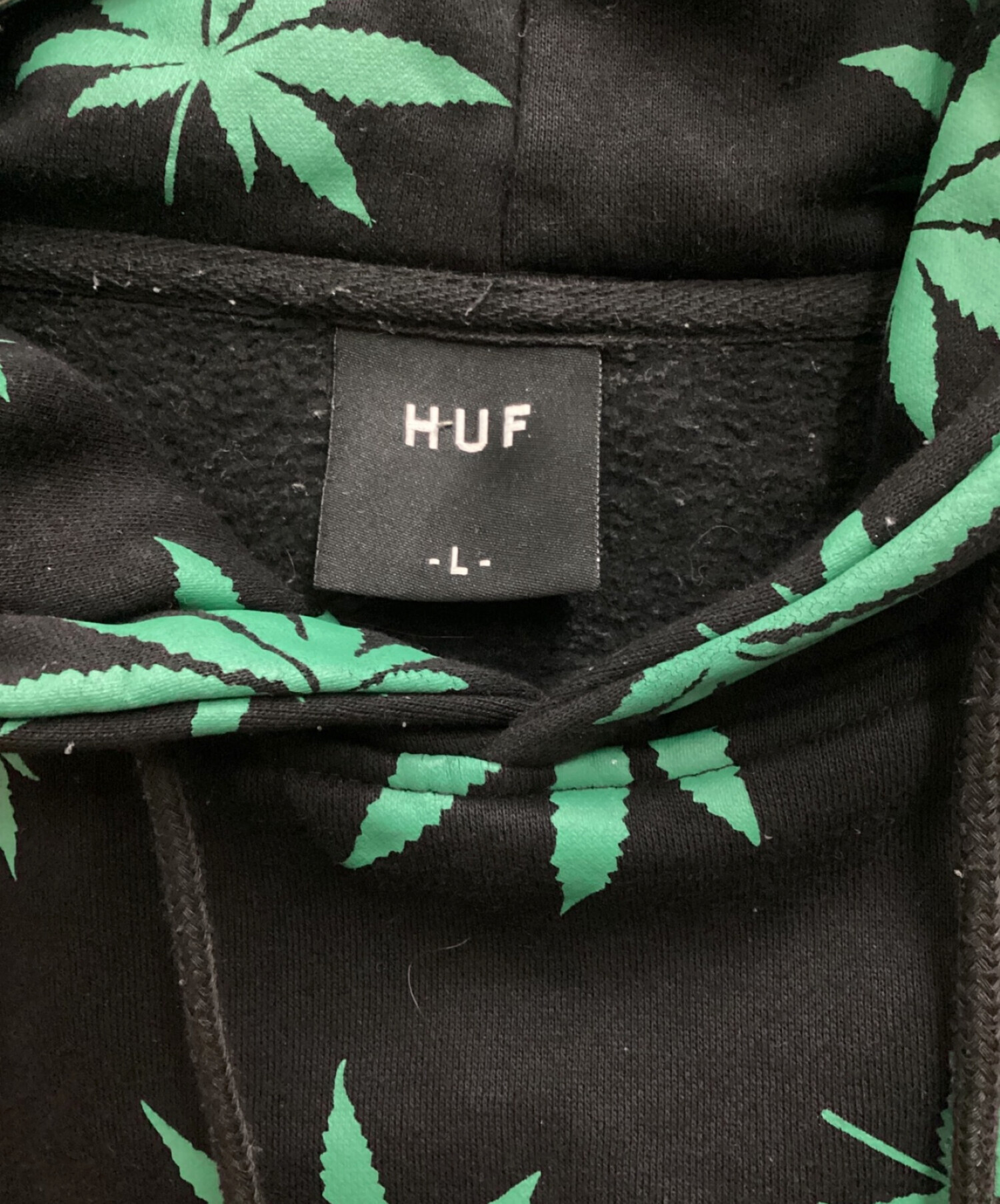 中古・古着通販】HUF (ハフ) 総柄パーカー フーディ グリーン×ブラック