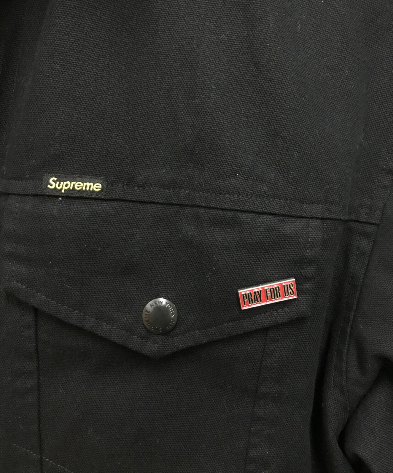 Supreme×Schott (シュプリーム×ショット) 22FW Canvas Down Trucker Jacket ブラック サイズ:L