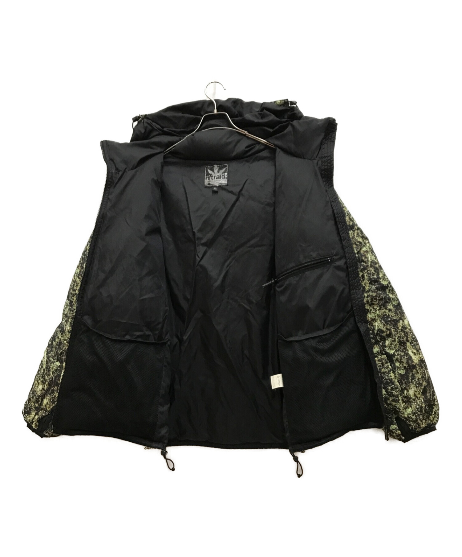 NITRAID (ナイトレイド) ダウンジャケット ブラック×グリーン サイズ:XL
