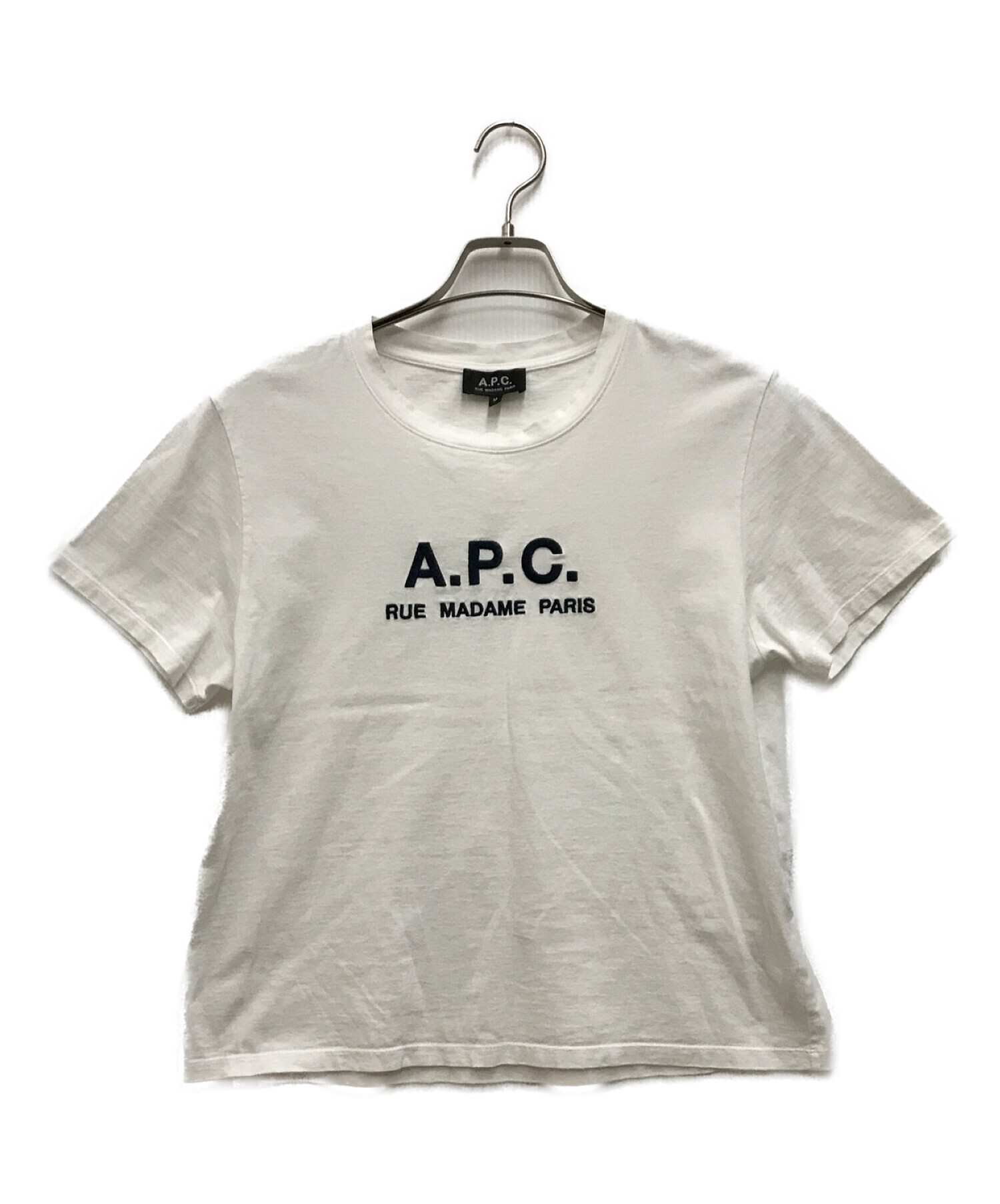 中古・古着通販】A.P.C. (アー・ペー・セー) ロゴ刺繍Tシャツ ホワイト ...