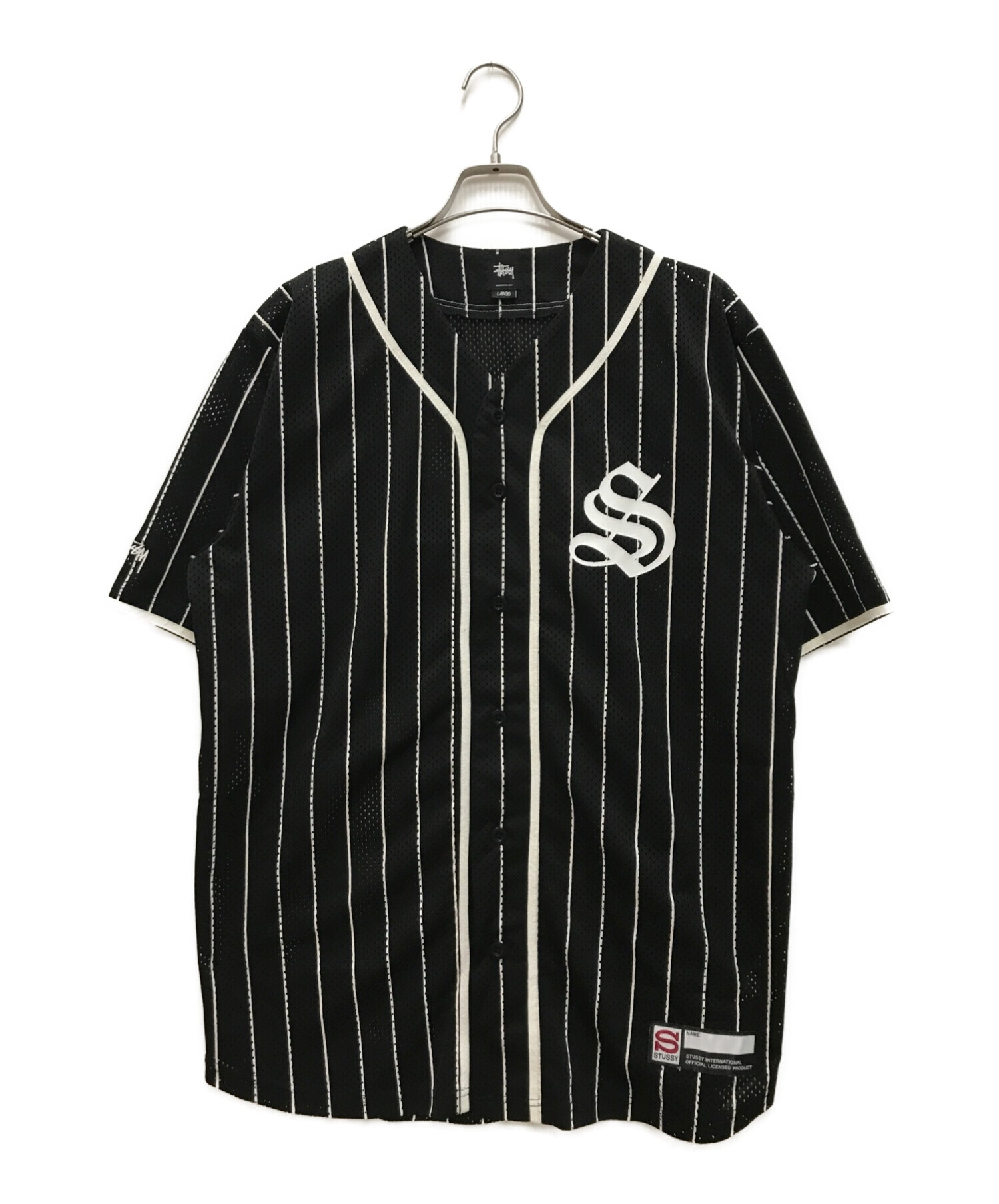 stussy (ステューシー) ベースボールシャツ ブラック サイズ:L