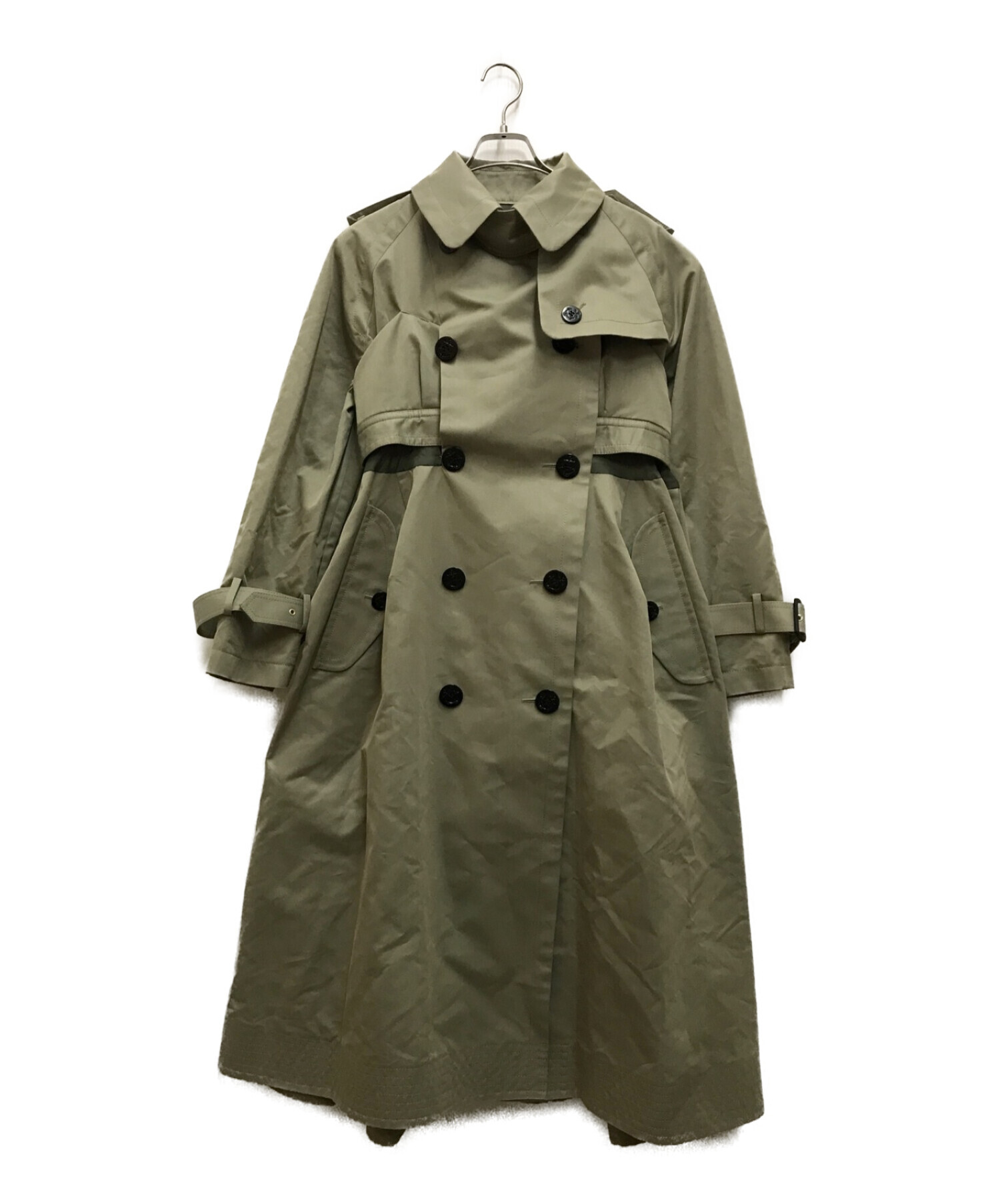 sacai (サカイ) 22AW COTTON GAVARDINE COAT オリーブ サイズ:1