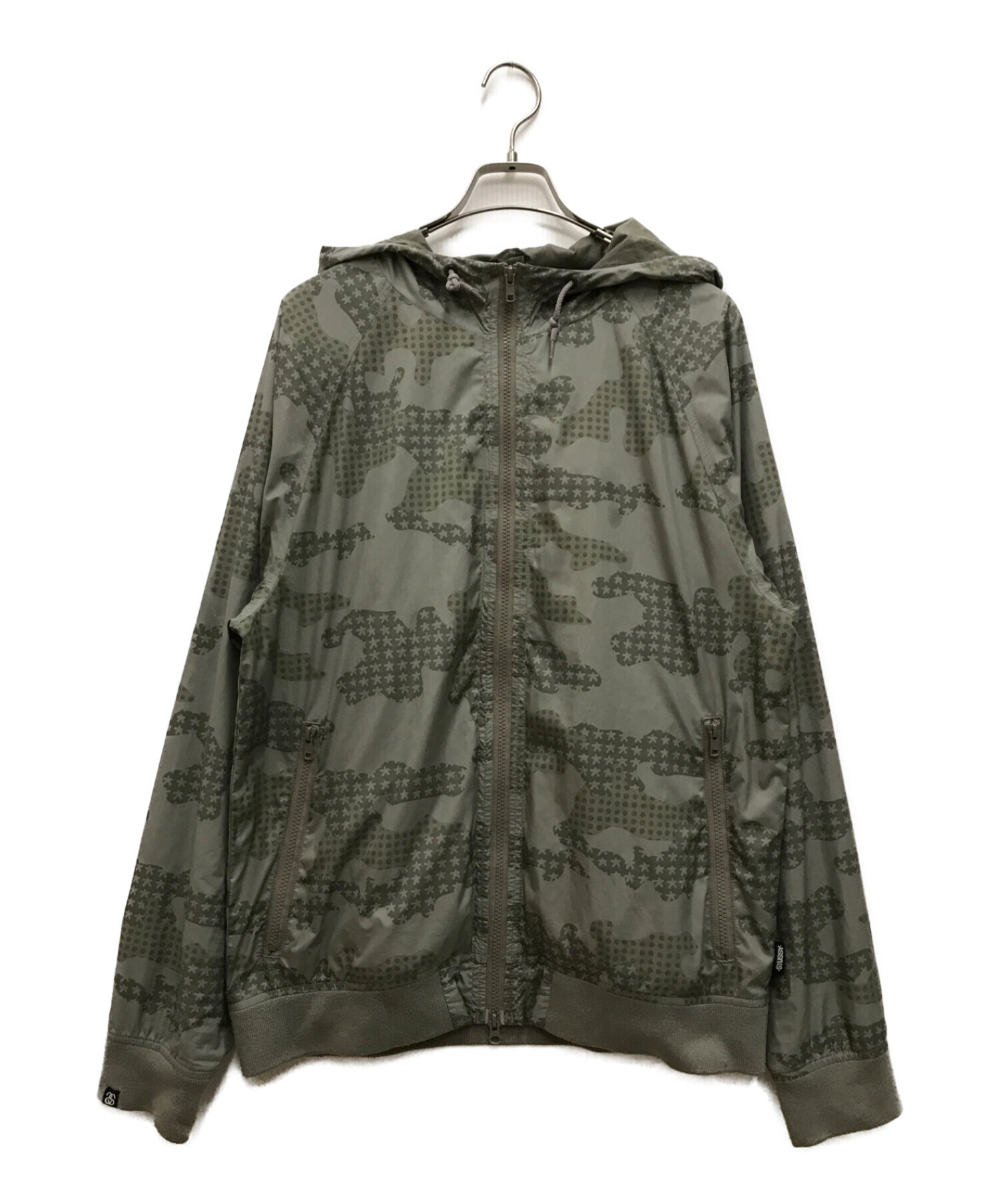 stussy (ステューシー) 00S　カモ柄フーデッドジャケット　ジップアップジャケット オリーブ サイズ:L