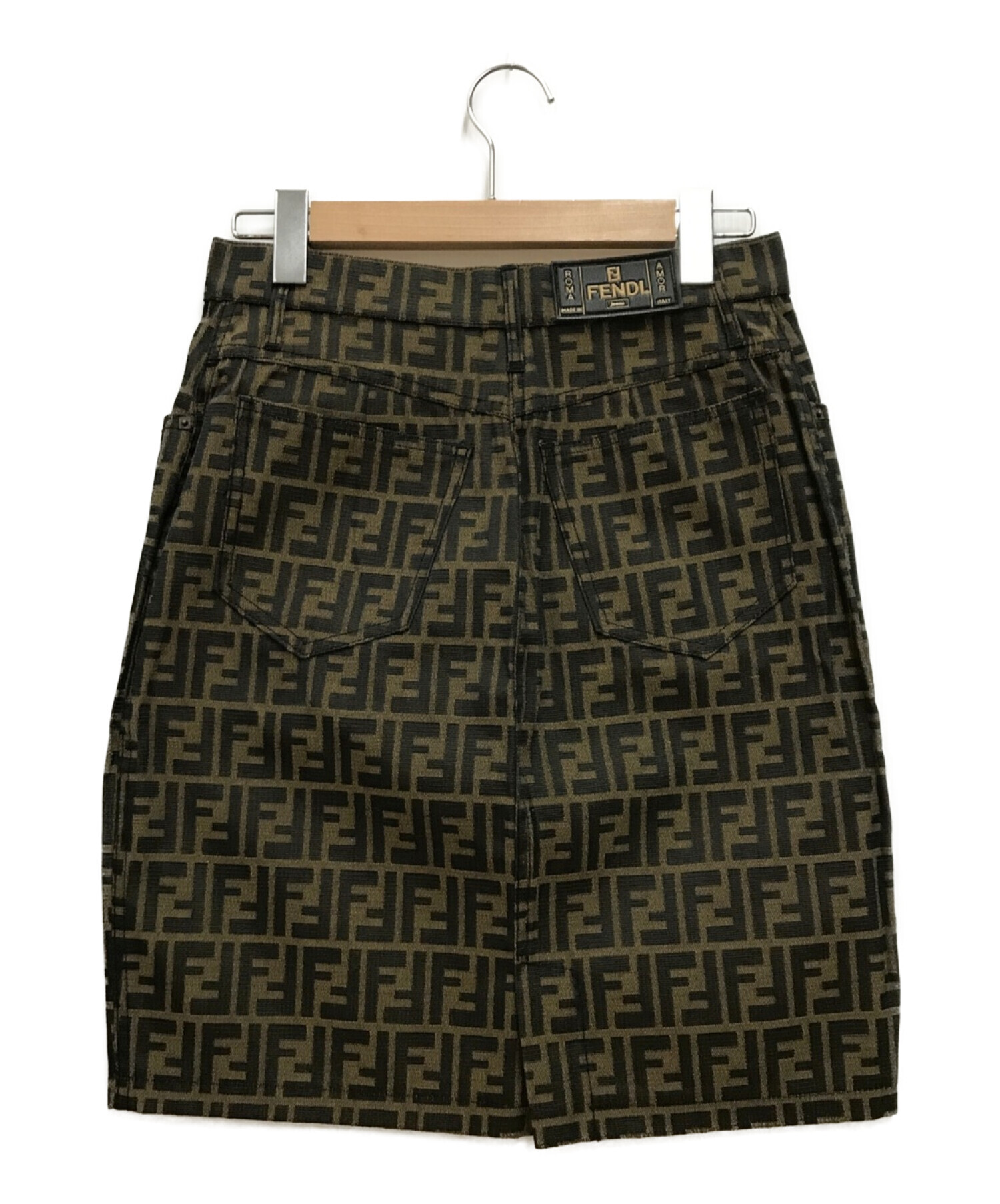 希少⭐FENDI フェンディ ズッカ柄  スカート　サイズ46　大きいサイズシルエットタイト