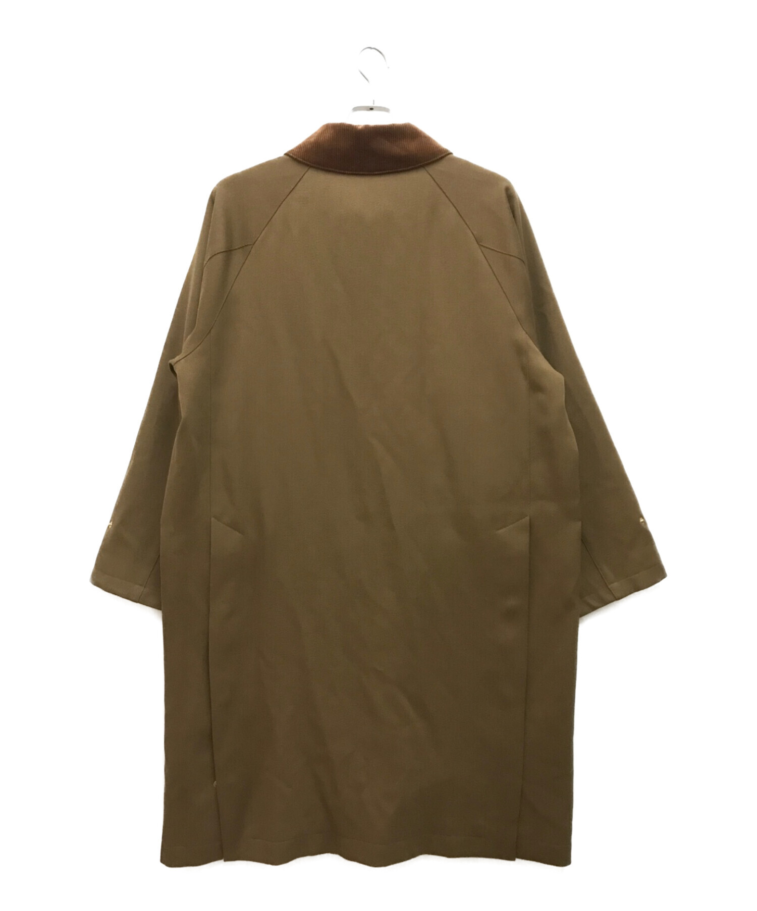 Traditional Weatherwear (トラディショナルウェザーウェア) BARGATE バーゲート コート  襟コーデュロイ切り替えウールロングコート ブラウン サイズ:40