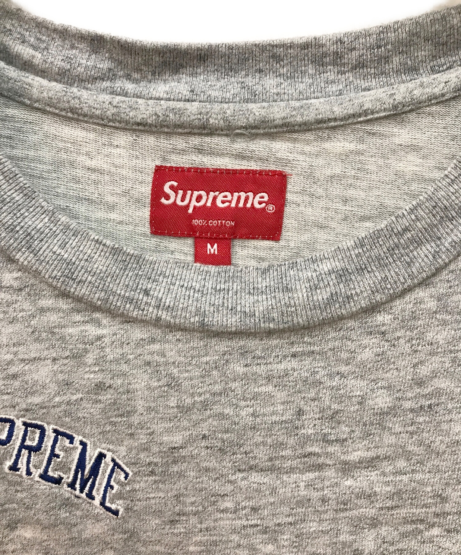 SUPREME (シュプリーム) 20SS University S/S Top Tee　ユニバーシティ トップ　ワッペンTシャツ グレー サイズ:M