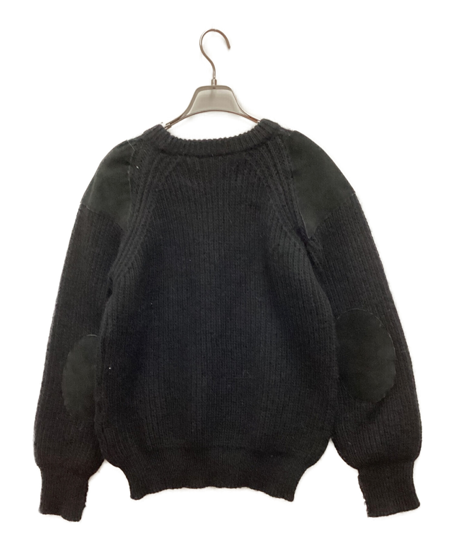 中古・古着通販】oldderby Knitwear (オールドダービーニットウェア) スウェードパッチニット ブラック サイズ:S｜ブランド・古着通販  トレファク公式【TREFAC FASHION】スマホサイト