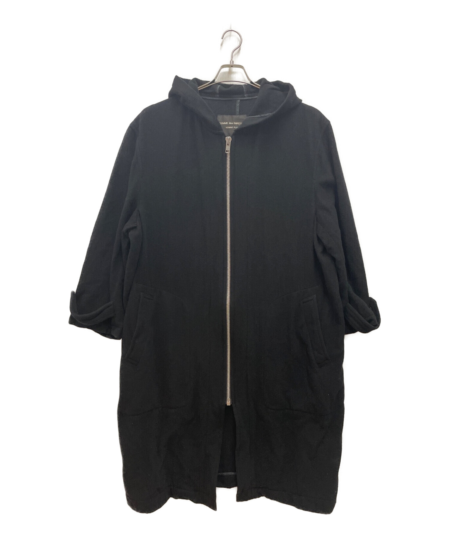 COMME des GARCONS HOMME PLUS (コムデギャルソンオムプリュス) ウールジップアップコート ブラック サイズ:SIZE M