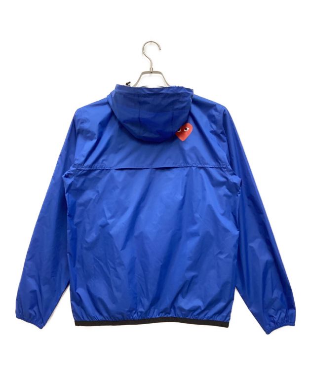 PLAY COMME des GARCONS (プレイ コムデギャルソン) K-WAY (ケイウェイ) HALF ZIP NYLON JACKET　 ハーフジップナイロンジャケット　アノラックパーカー　レインジャケット ブルー サイズ:S