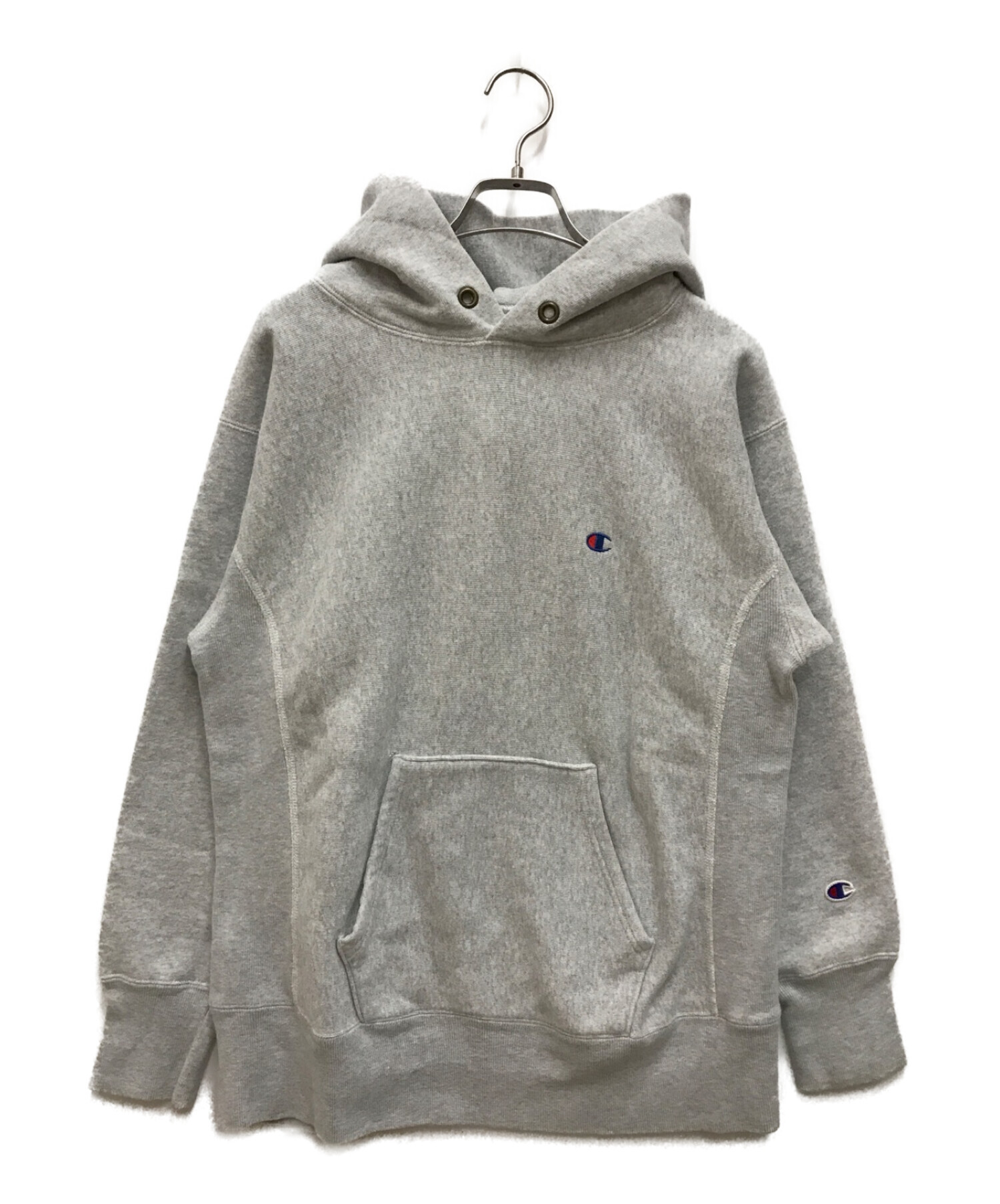 Champion (チャンピオン) RWパーカー　REVERSE WEAVE HOODED SWEATSHIRT　 リバースウィーブフーデッドスウェットシャツ グレー サイズ:SIZE M