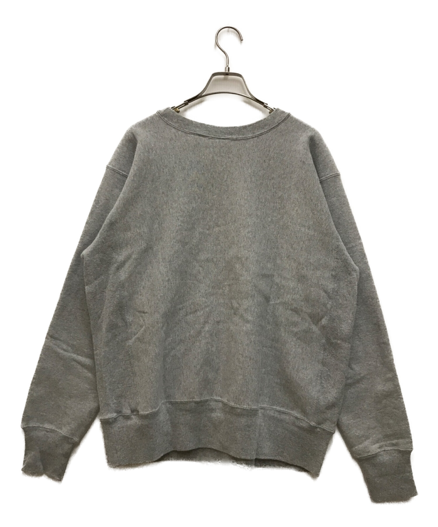 Champion (チャンピオン) NYUラバープリント　RWスウェット　Reverse Weave Crew Sweat　 リバースウィーブクルーネックスウェット グレー サイズ:SIZE XL