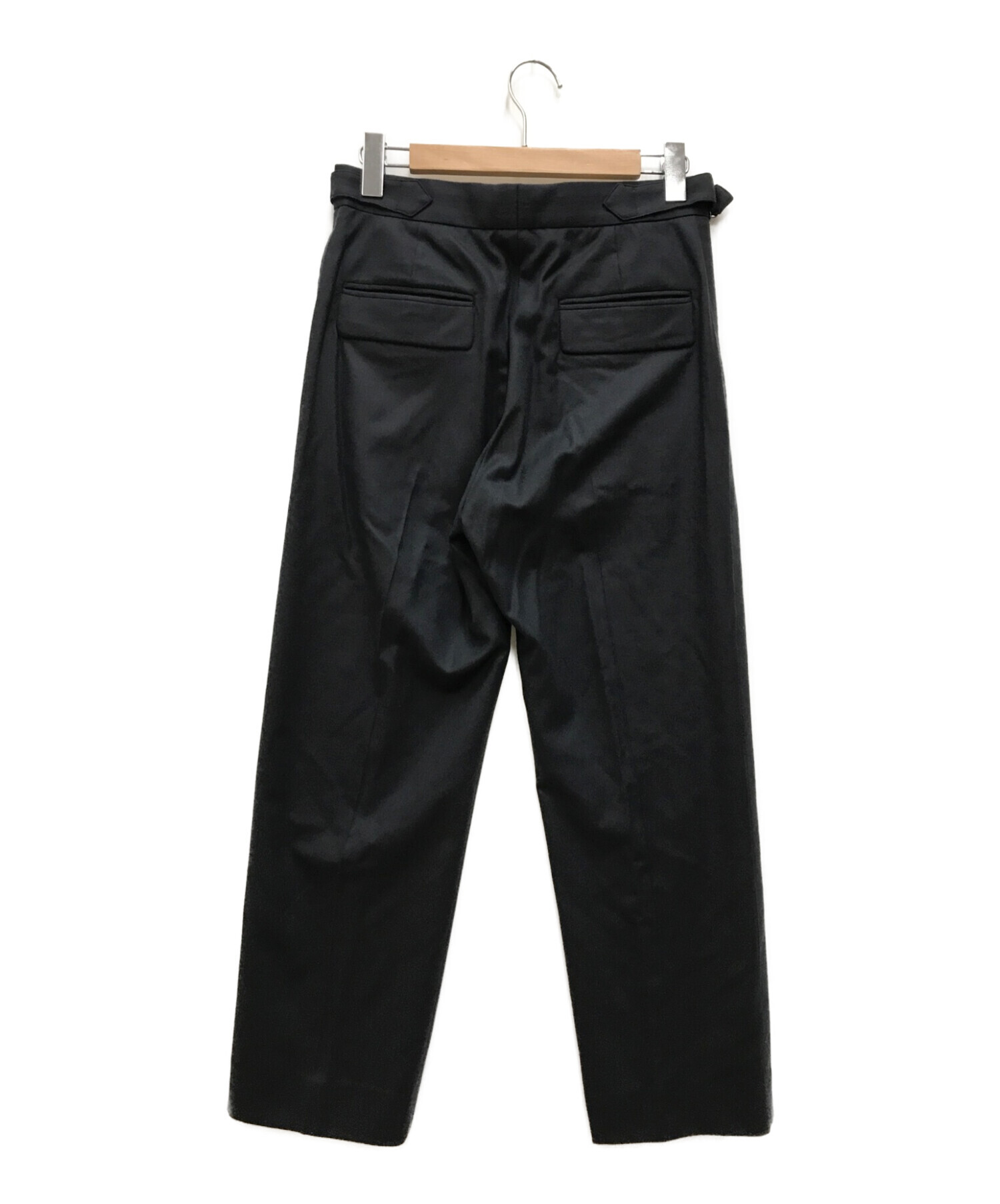 YOKE (ヨーク) COVERED STRAIGHT FIT TROUSERS　カバードストレートフィットトラウザーズ　 サイドアジャスタートラウザーズパンツ　ウールスラックス ネイビー サイズ:SIZE 2